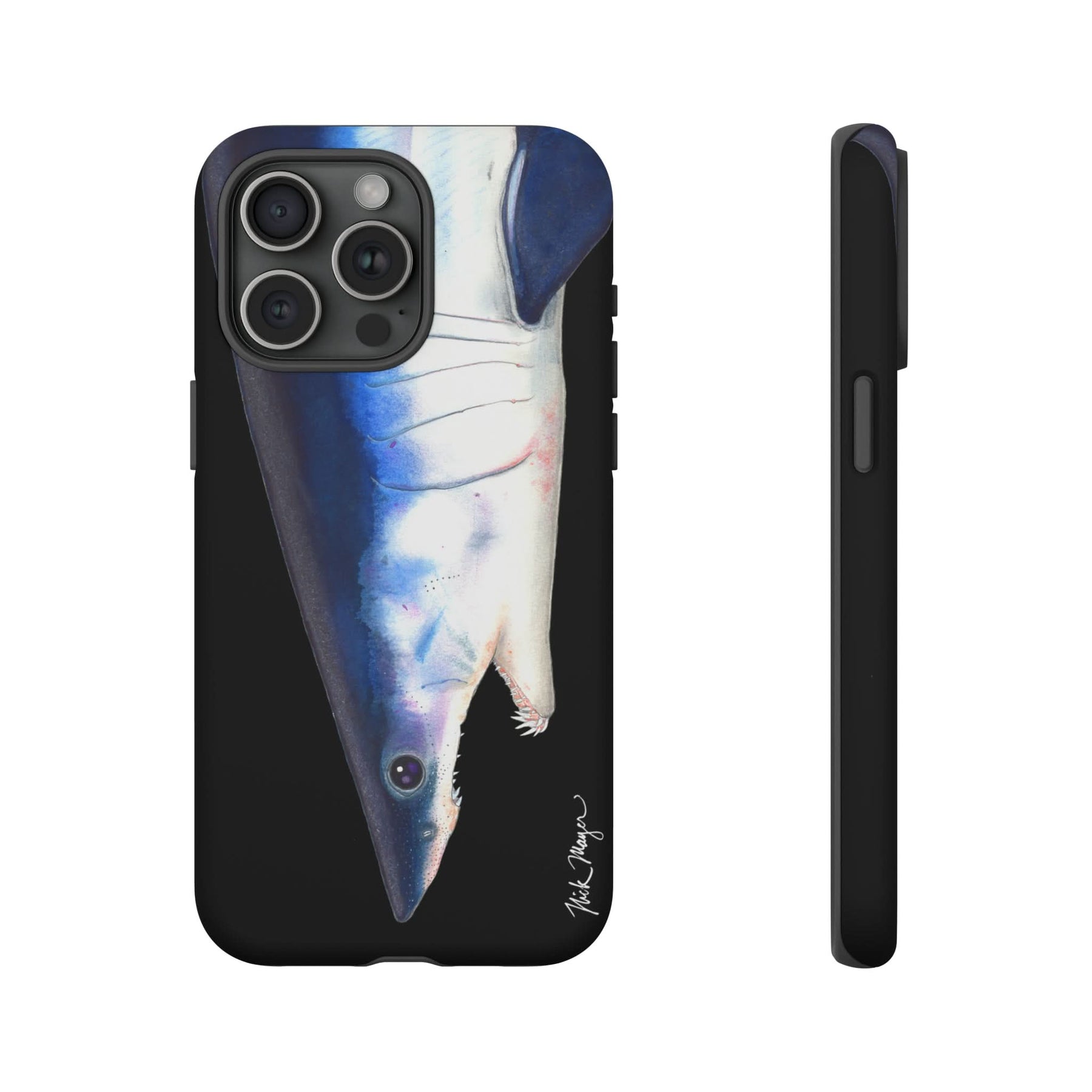 Mako Shark Face Black iPhone 15 Case