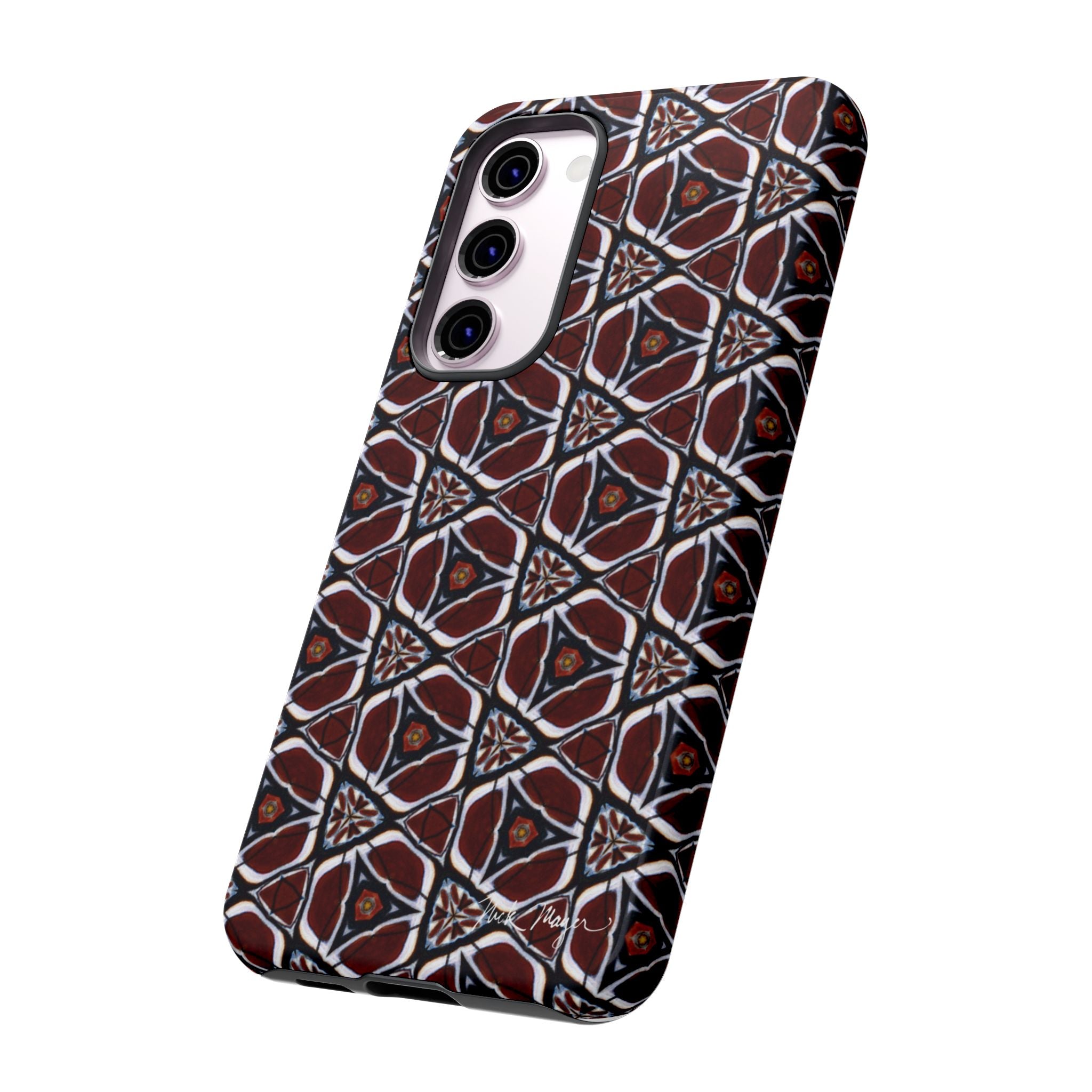 Maroon Butterfly Pattern Phone Case (Samsung)