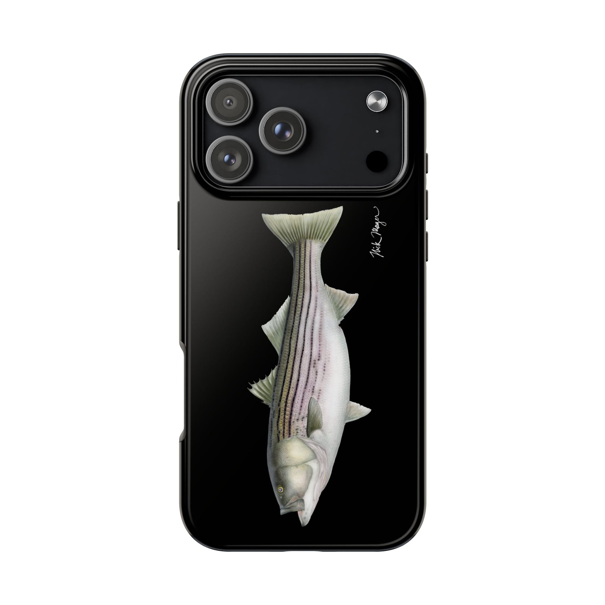 30 lb Striper - Black Phone Case (iPhone)