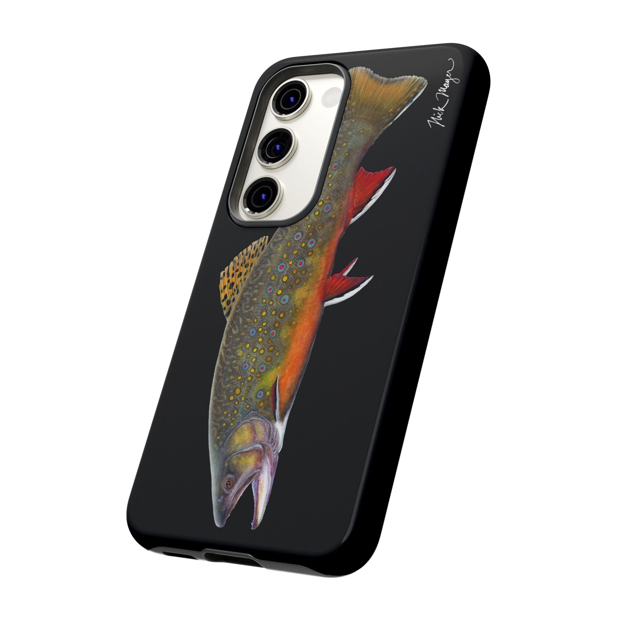 Brook Trout Black Phone Cases (Samsung) Printify