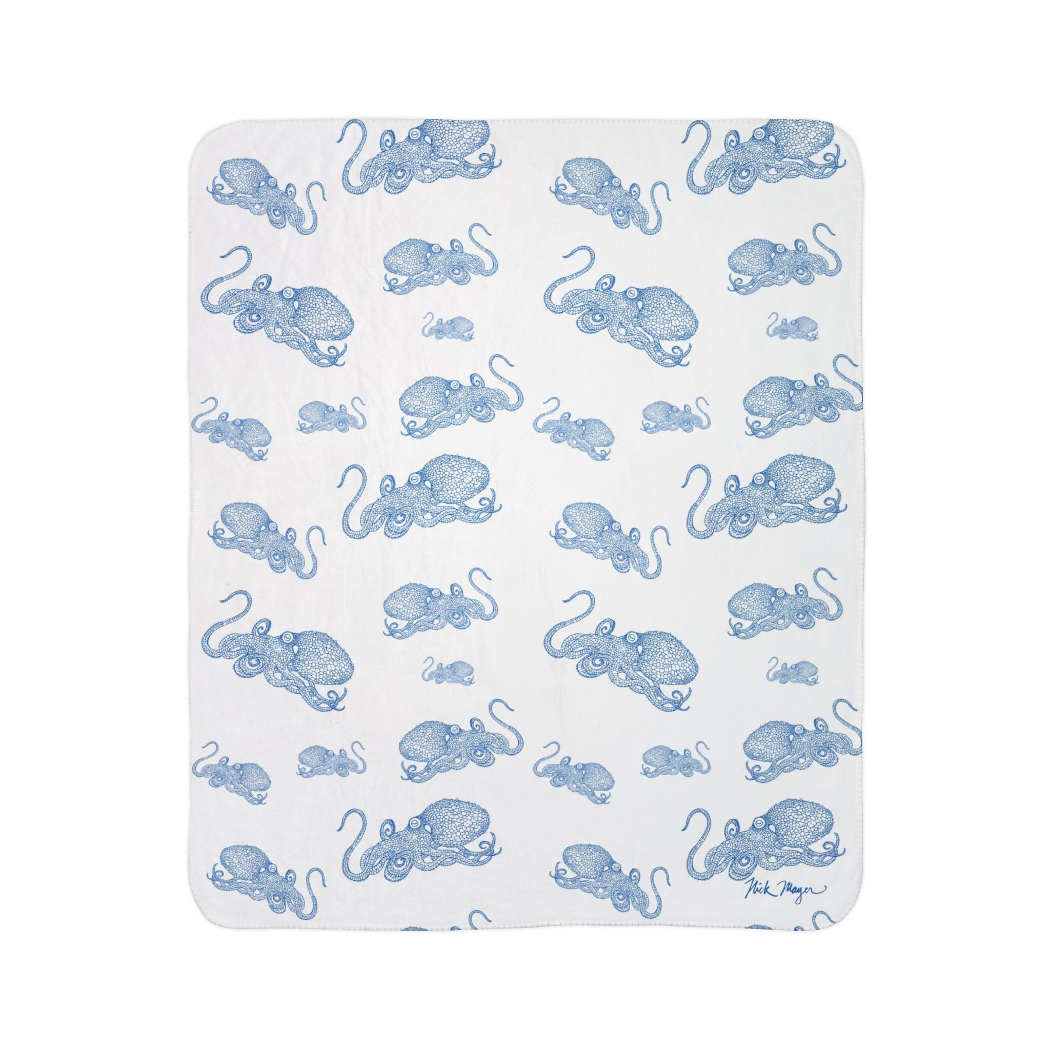 Blue Octopus Super Soft Sherpa Blanket