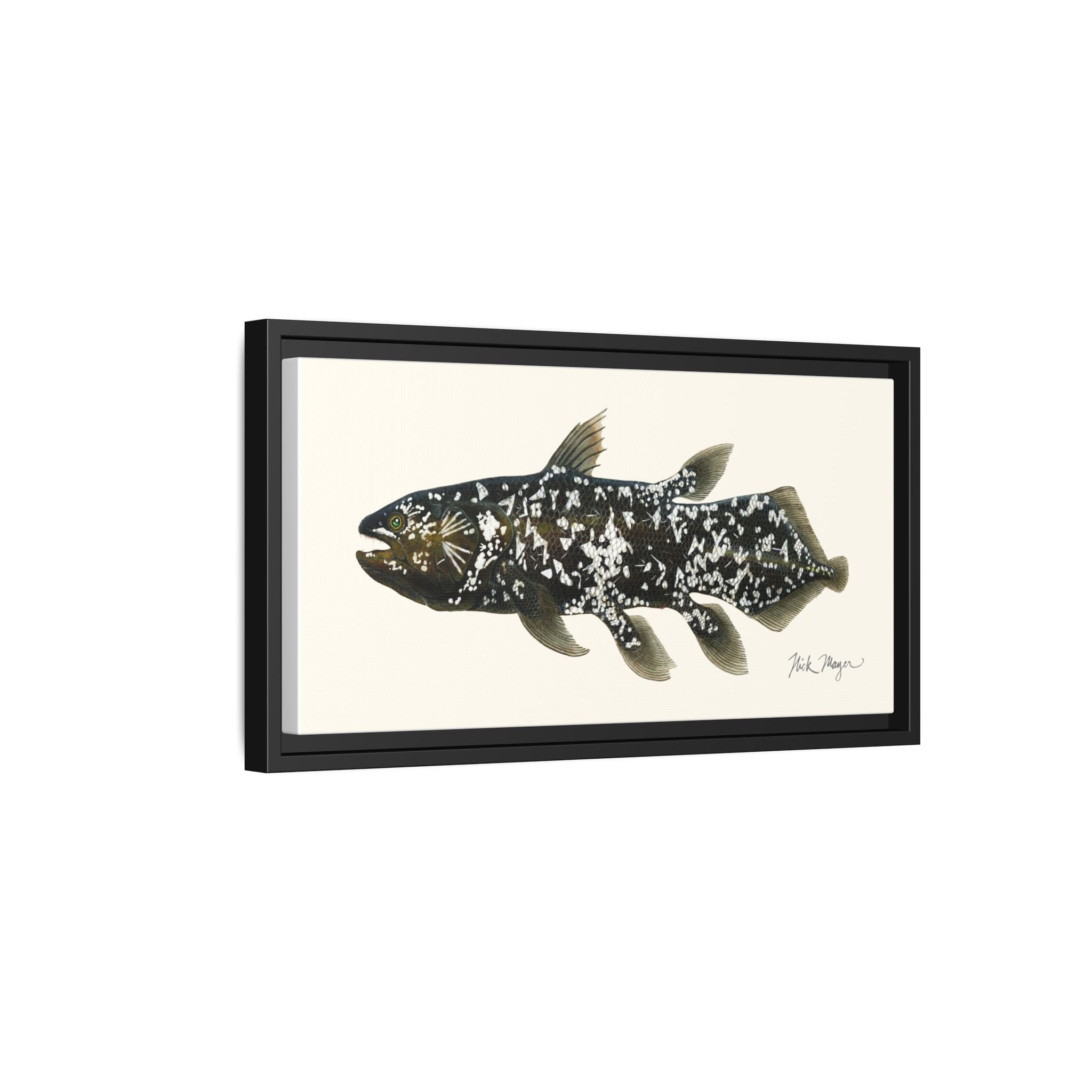 Coelacanth Framed Canvas Print Printify