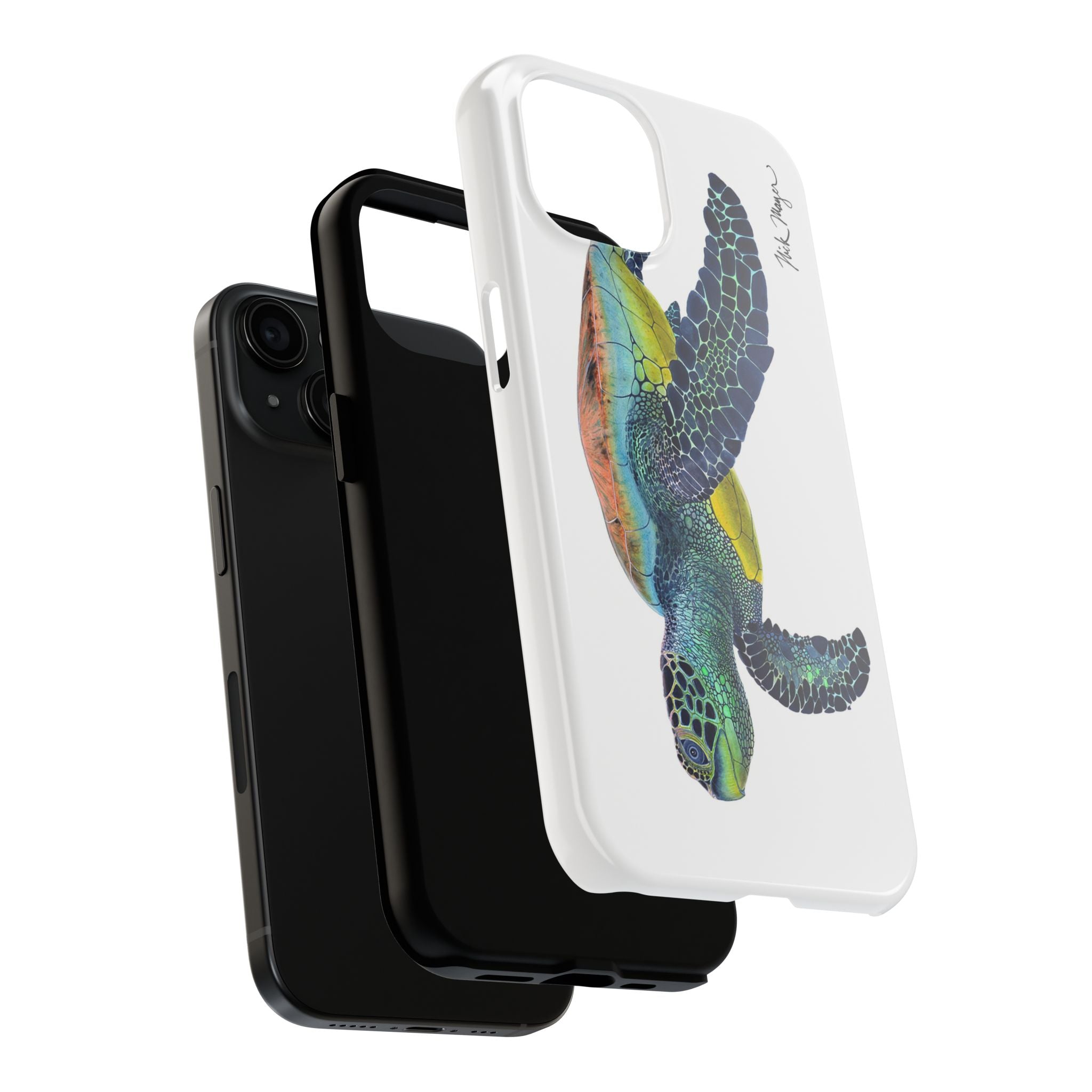 Green Sea Turtle II White Phone Case (iPhone)