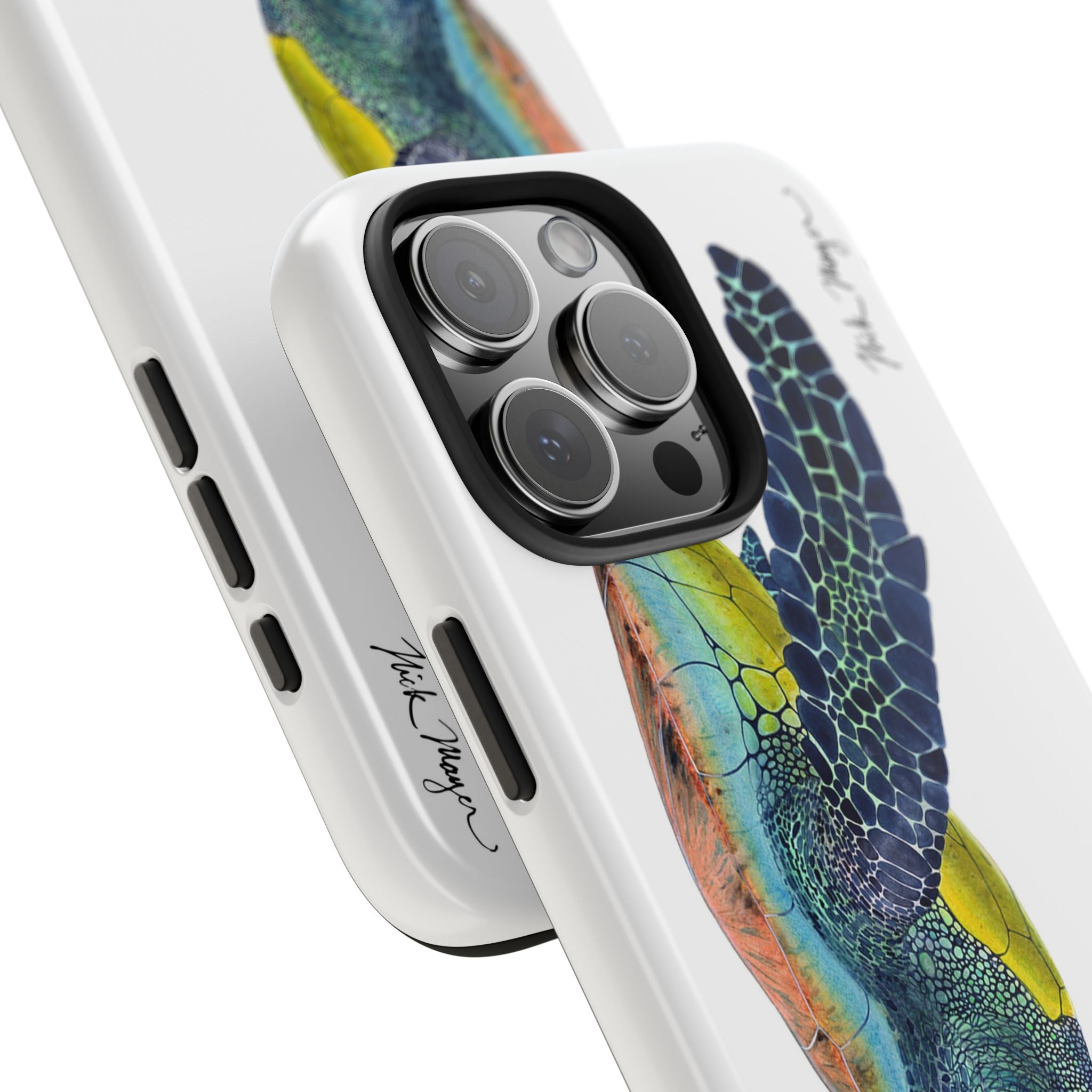 Green Sea Turtle II White Phone Case (iPhone)