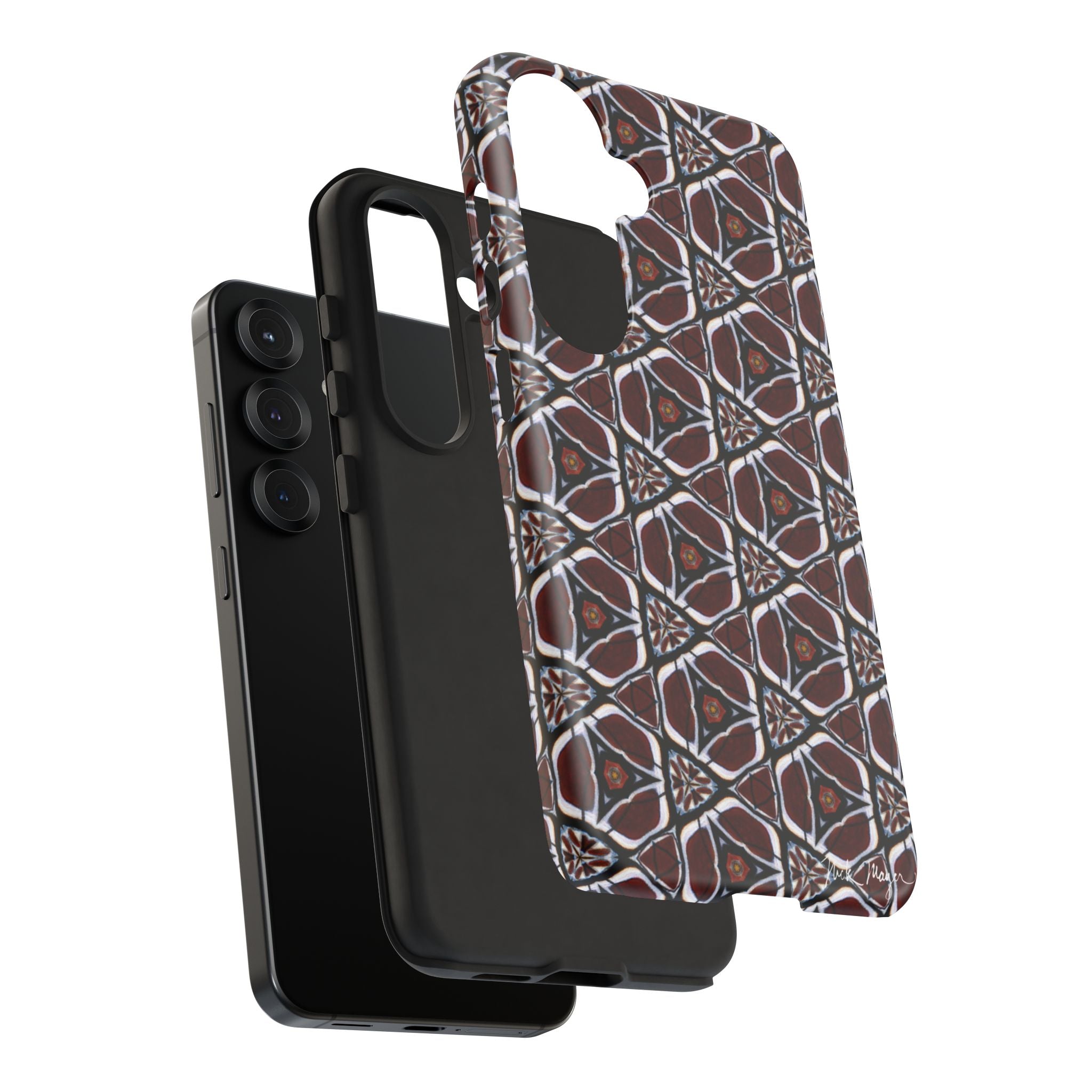 Maroon Butterfly Pattern Phone Case (Samsung)