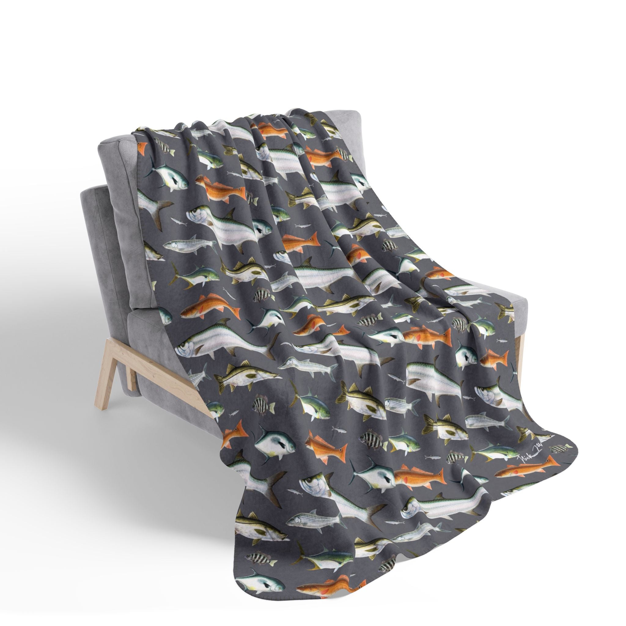 Southern Flats Fish Super Soft Sherpa Blanket