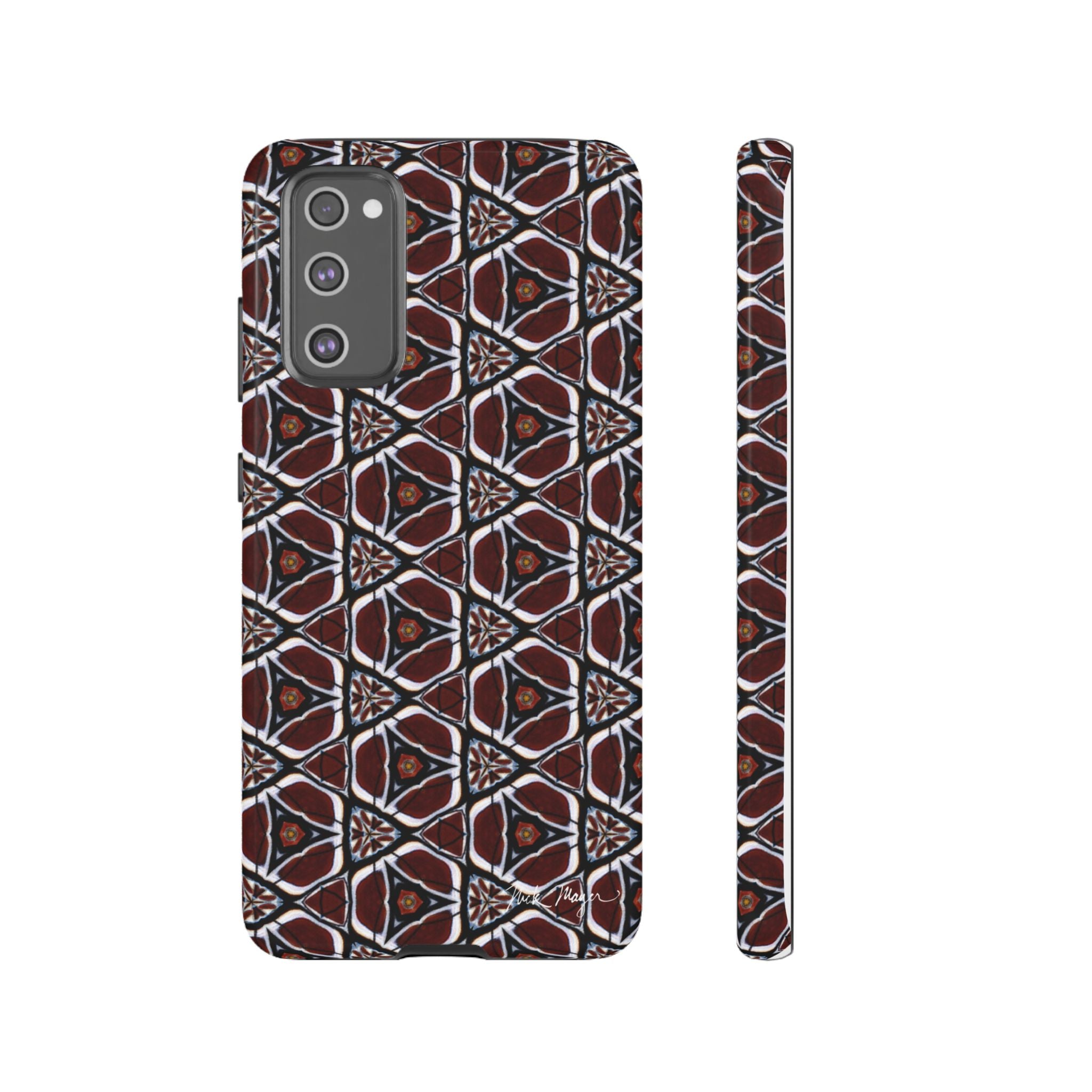 Maroon Butterfly Pattern Phone Case (Samsung)