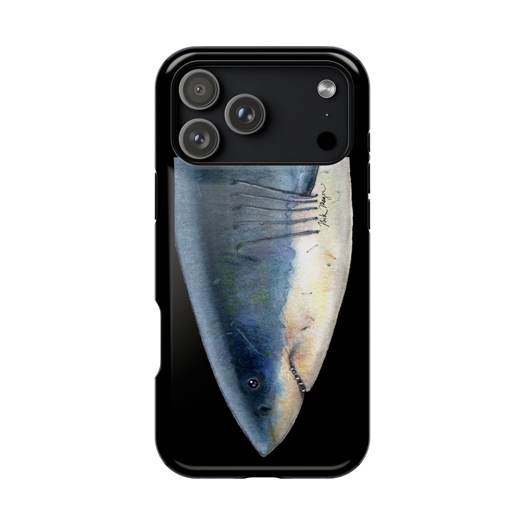 Great White Shark Face MagSafe Black iPhone Case