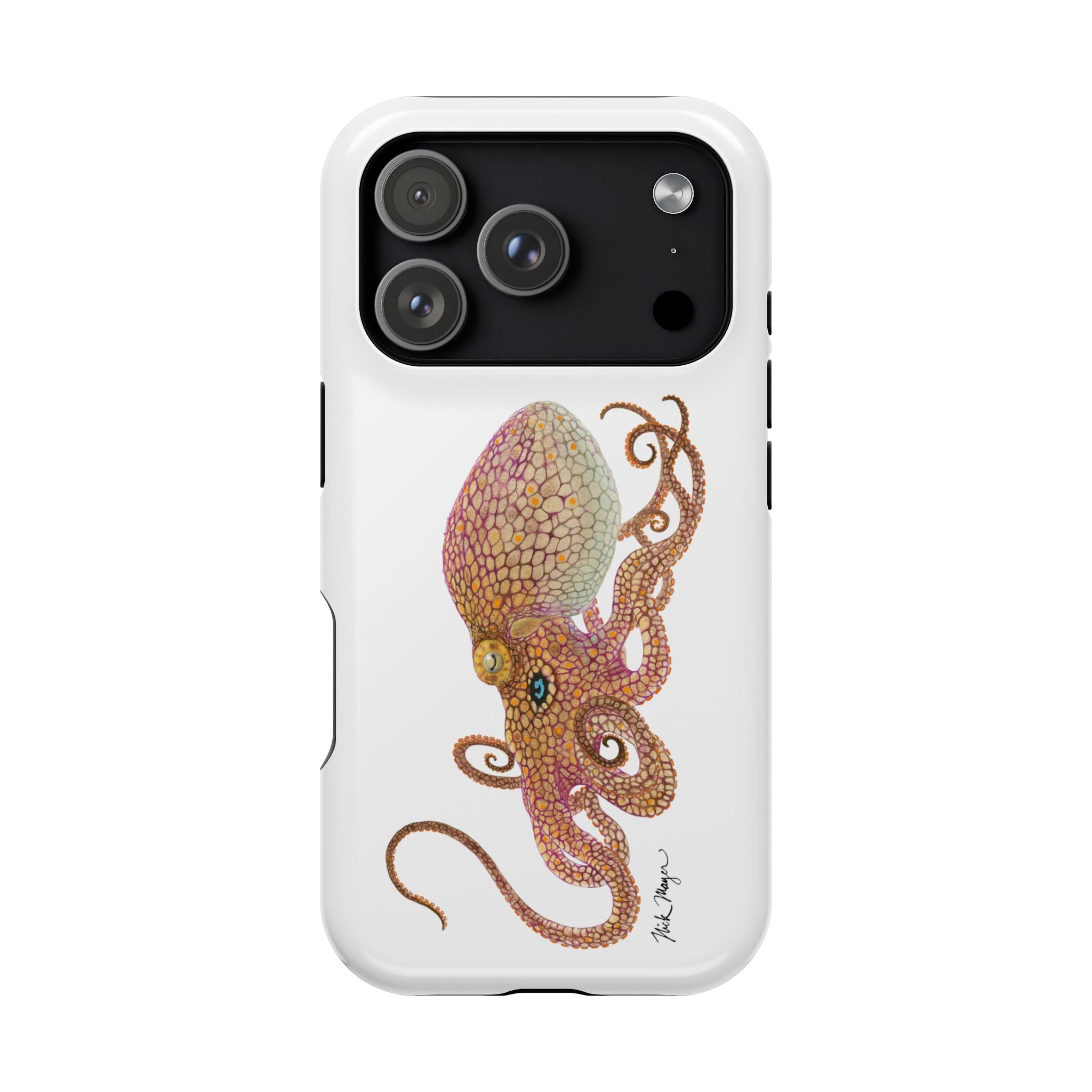 Two Spot Octopus MagSafe White iPhone Case