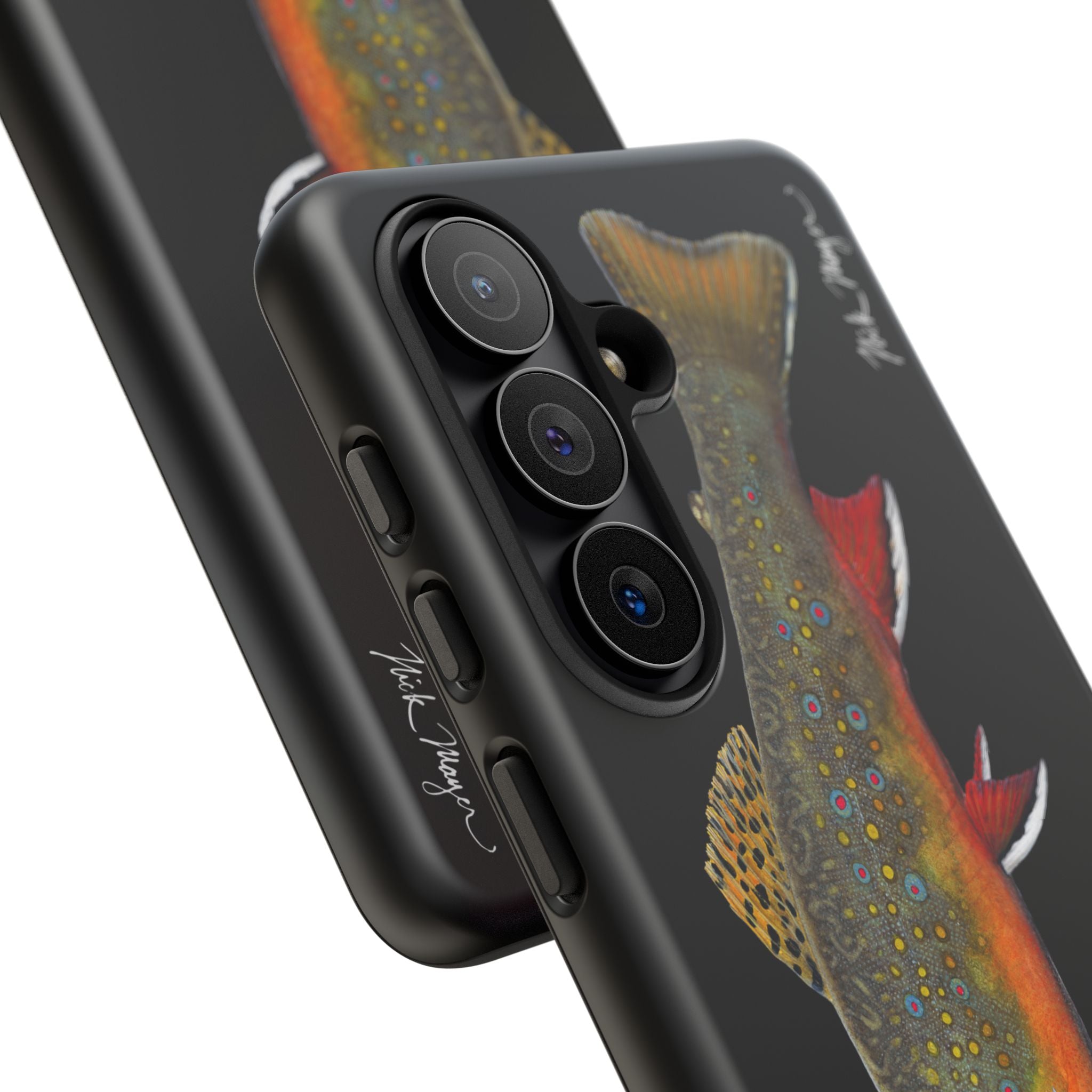 Brook Trout Black Phone Cases (Samsung) Printify