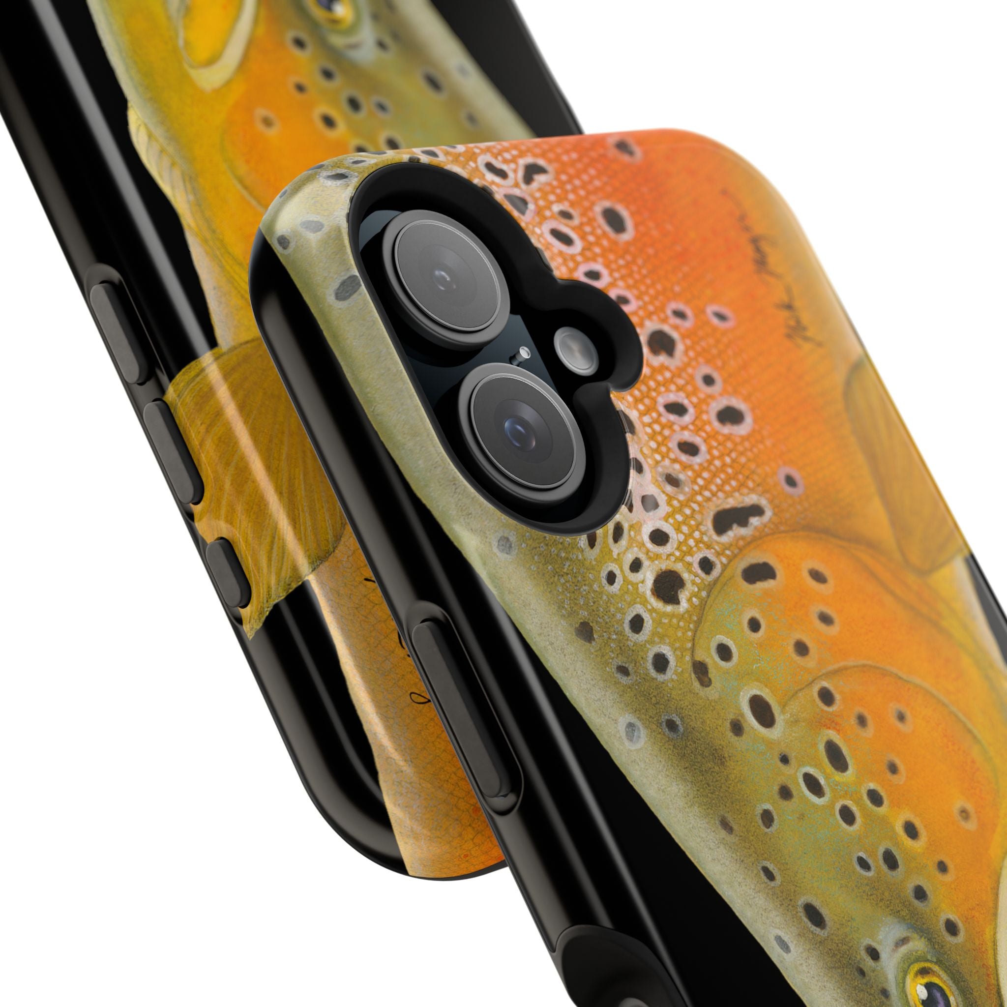 Brown Trout 2 Black MagSafe iPhone Case