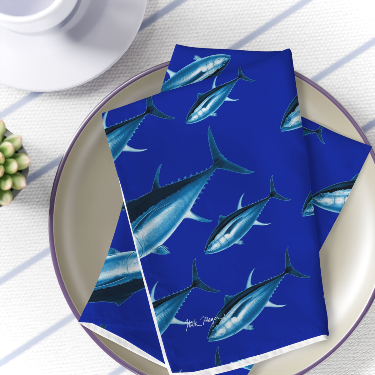 Blue Tuna 4 Piece Cloth Napkin Set