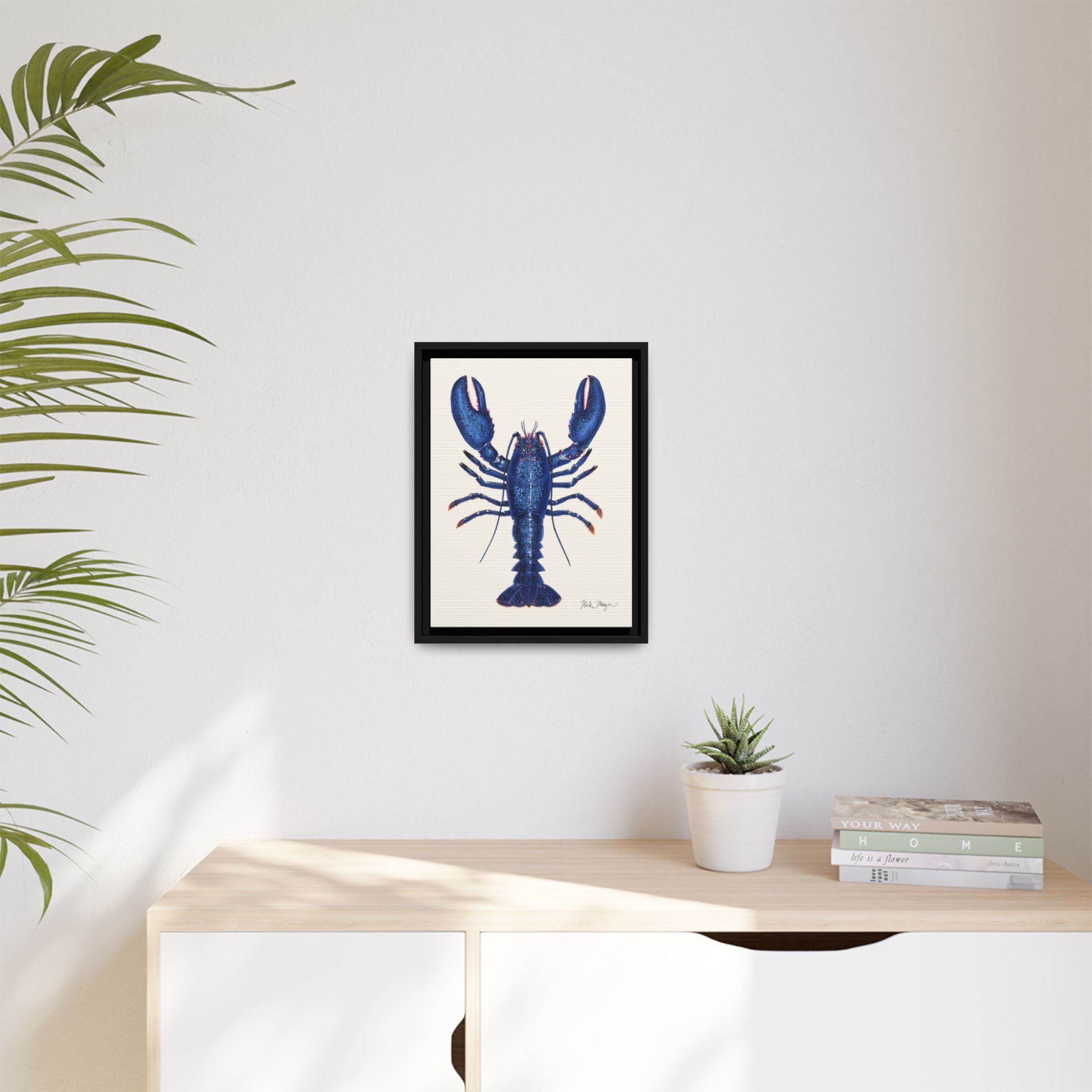 Blue Lobster II Framed Canvas Print