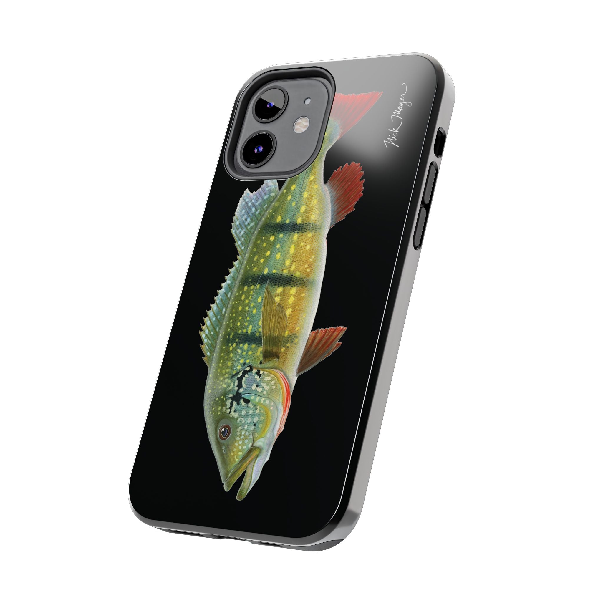 Peacock Bass Black iPhone Case