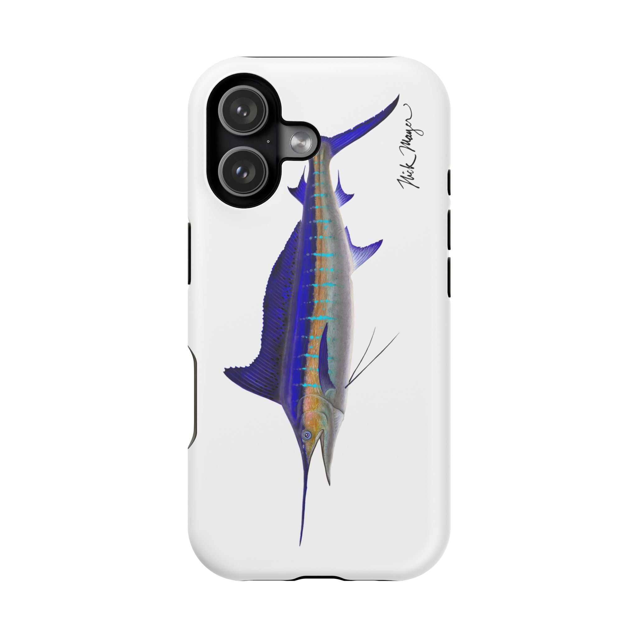 Striped Marlin MagSafe White iPhone Case