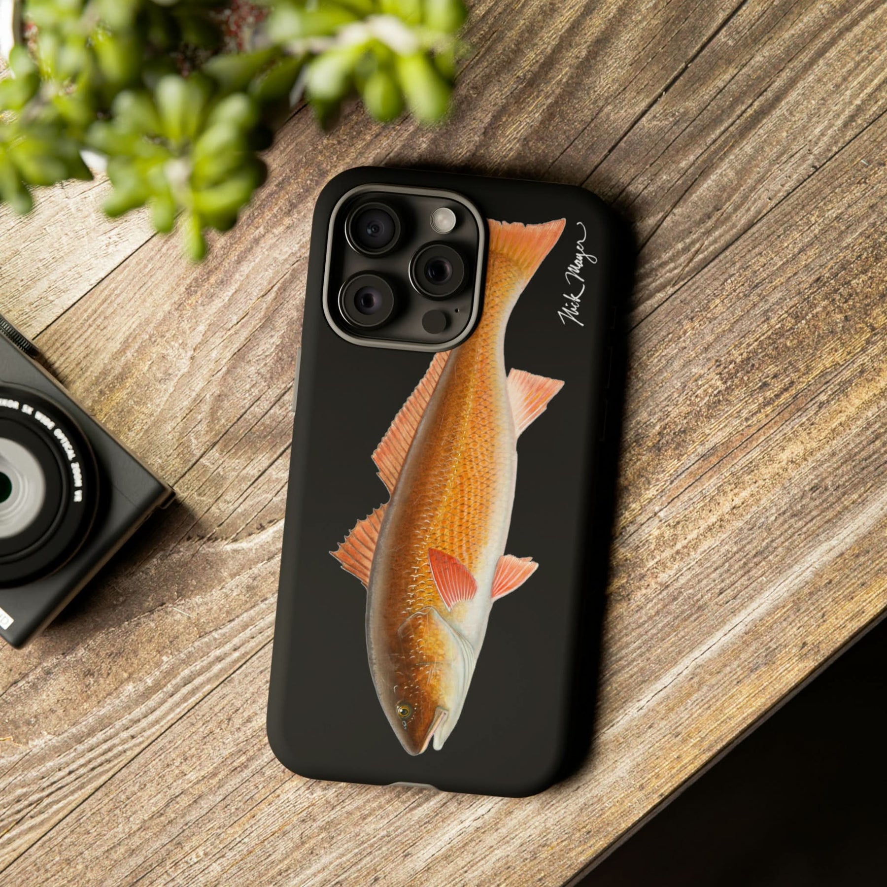 Redfish Black iPhone 15 Case