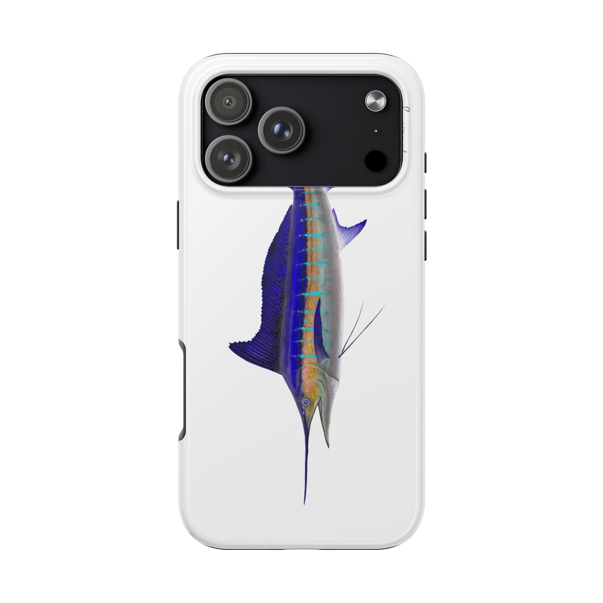 Striped Marlin White Phone Case (iPhone)