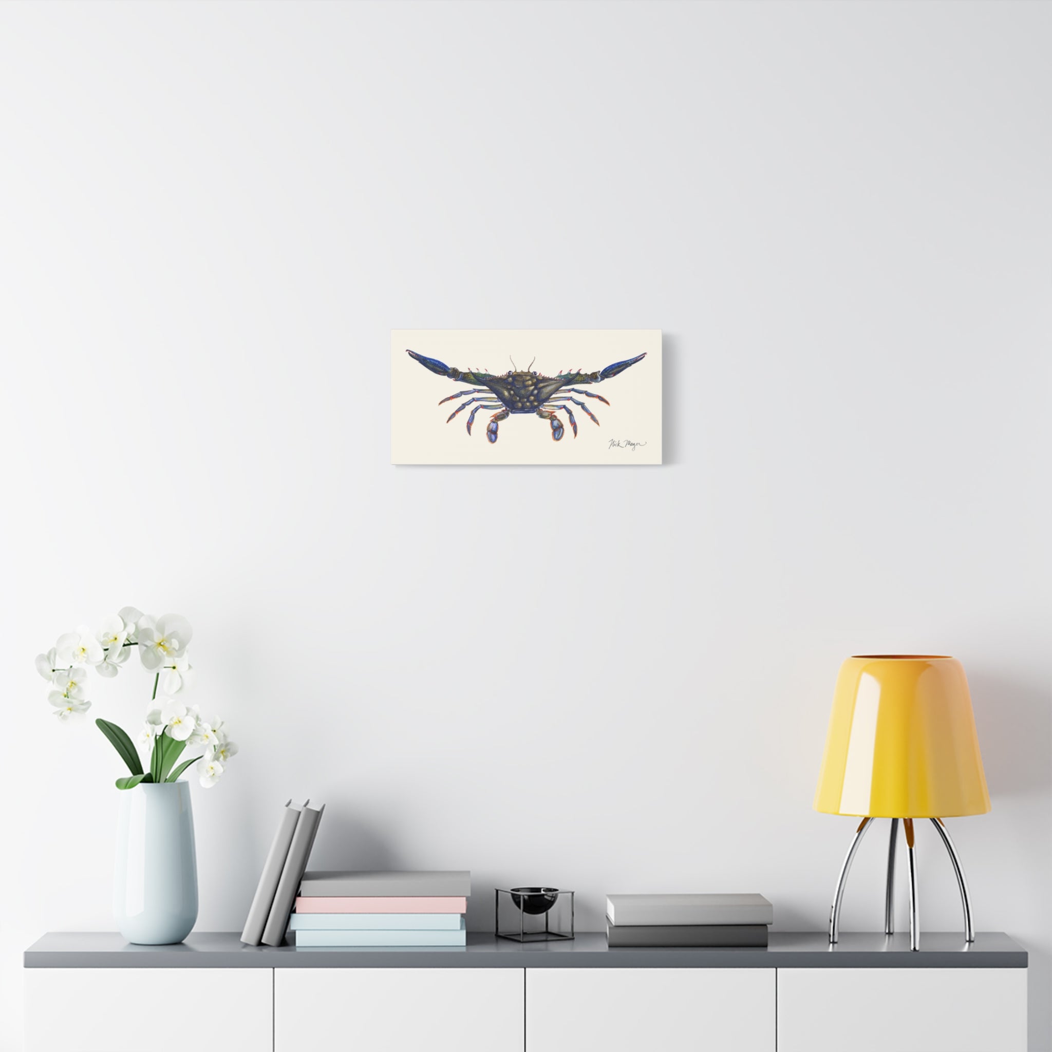 Blue Crab Claws Out Canvas Print