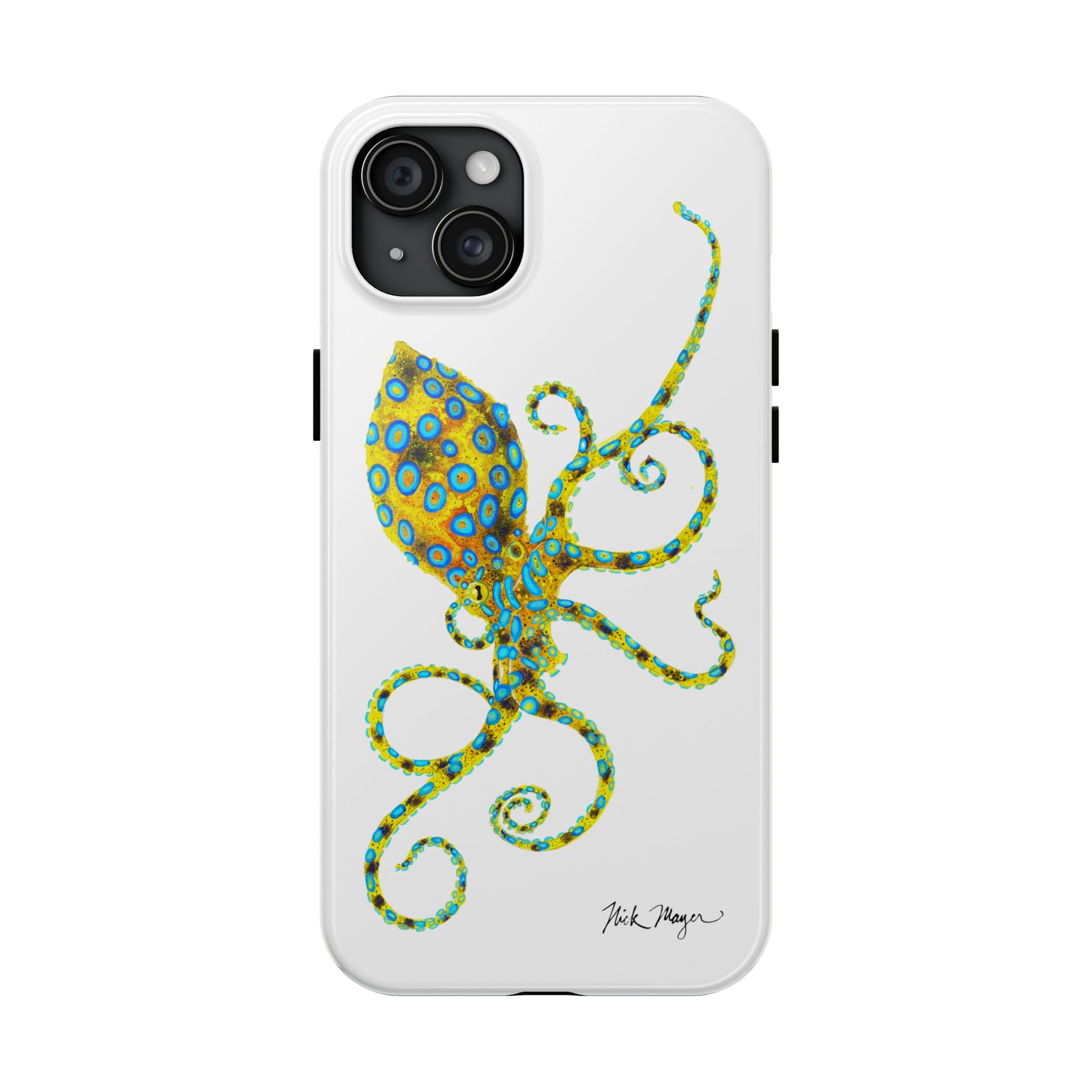 Blue Ringed Octopus White Phone Case (iPhone)