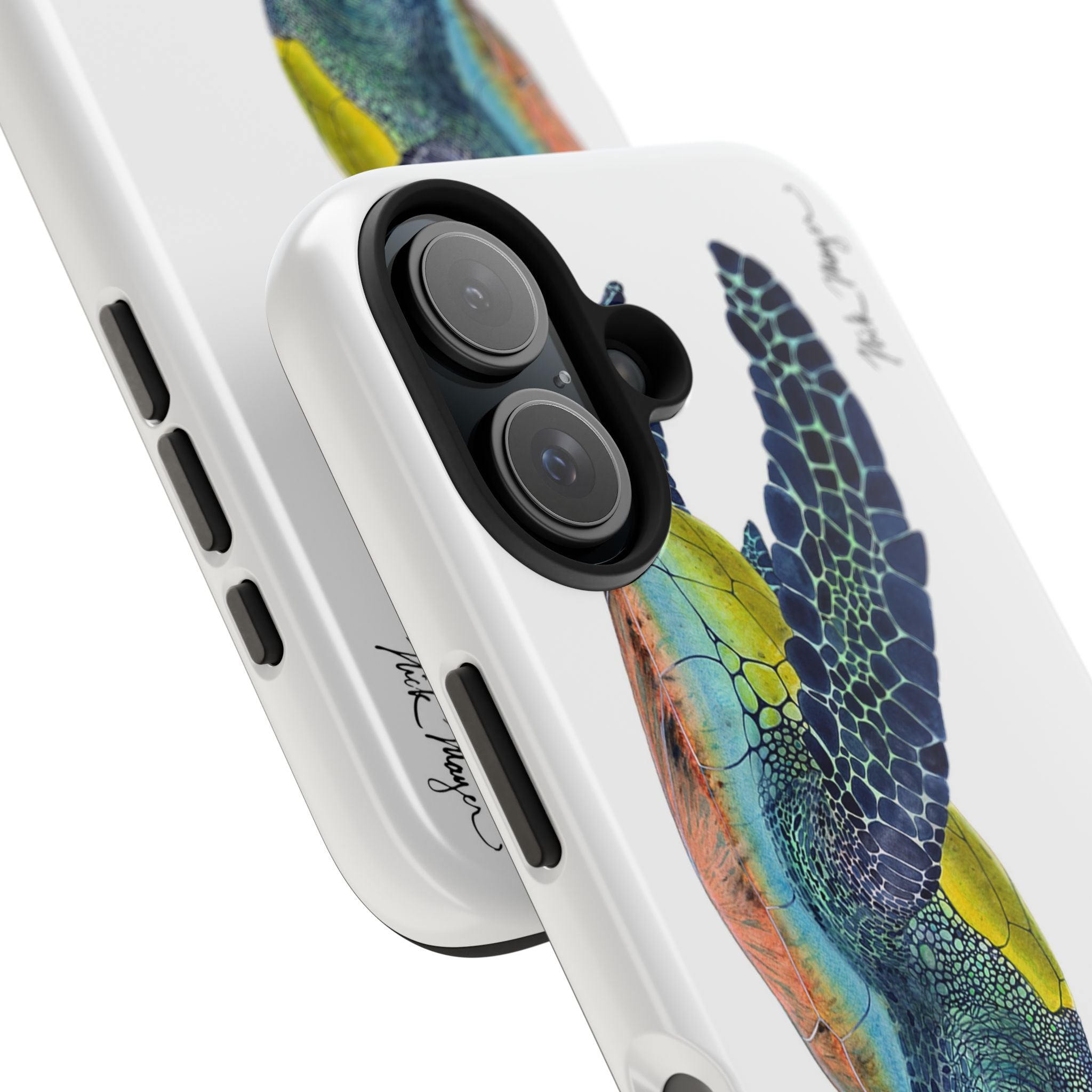Green Sea Turtle II White Phone Case (iPhone)