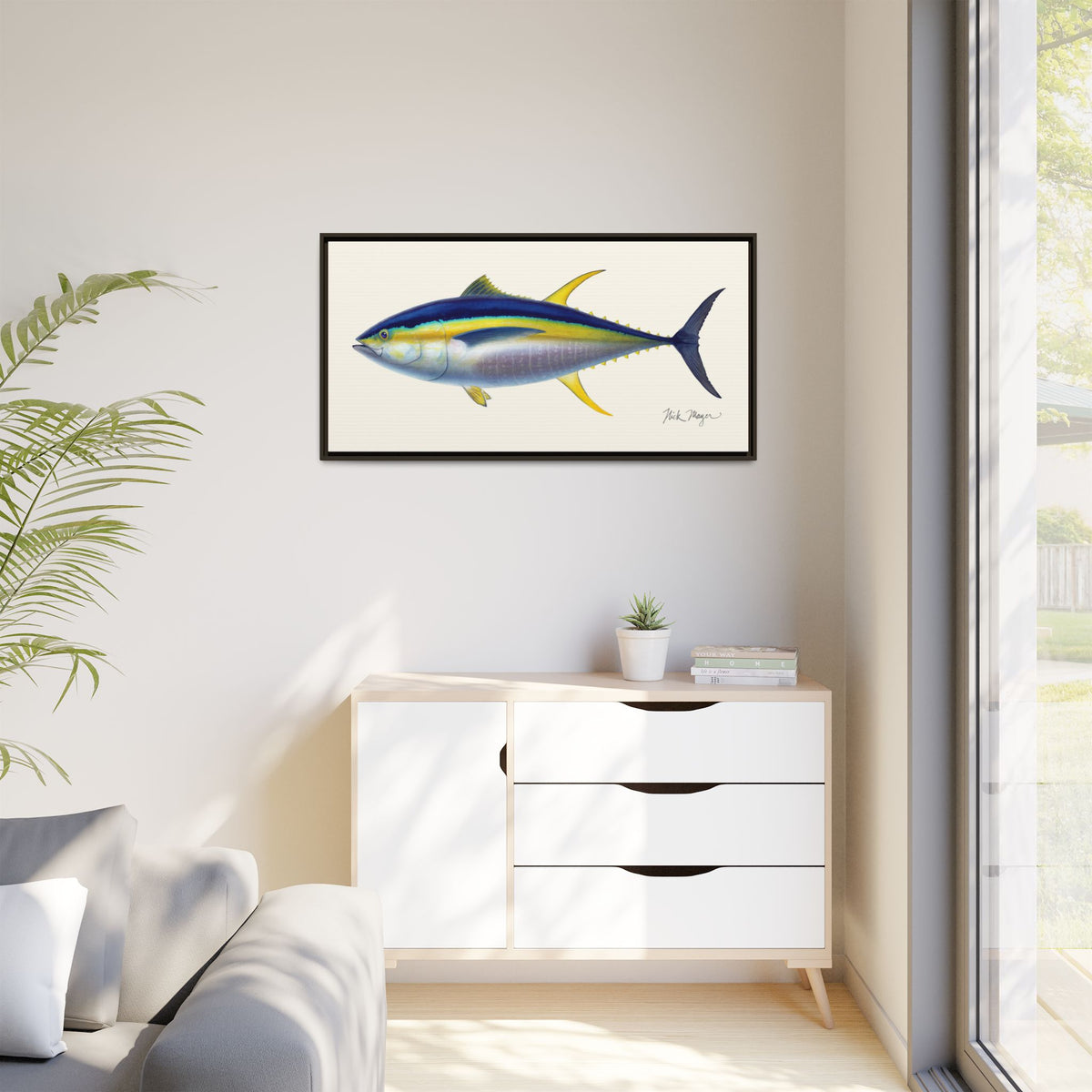 Yellowfin Tuna Framed Canvas Print Printify