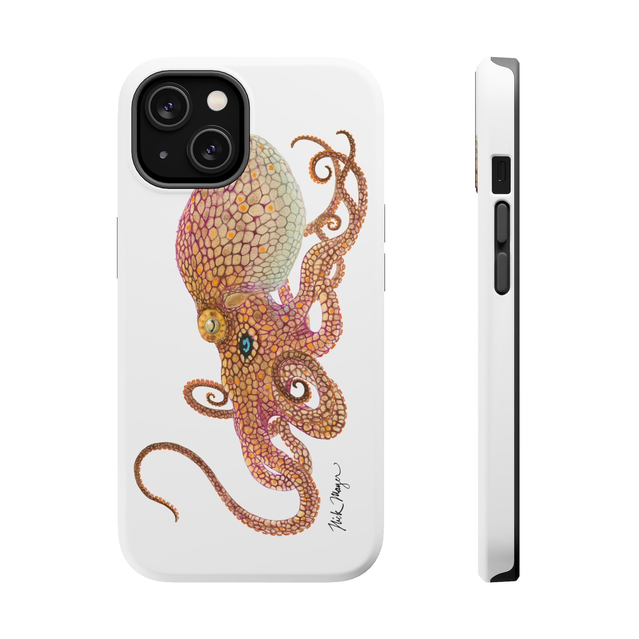 Two Spot Octopus MagSafe White iPhone Case