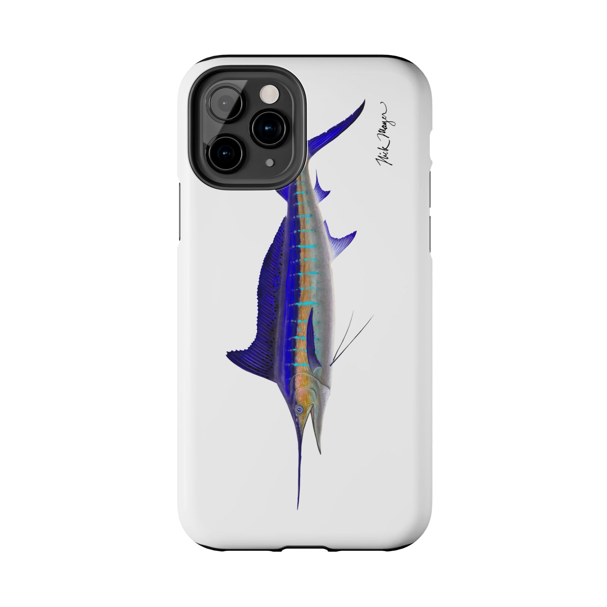 Striped Marlin White Phone Case (iPhone)