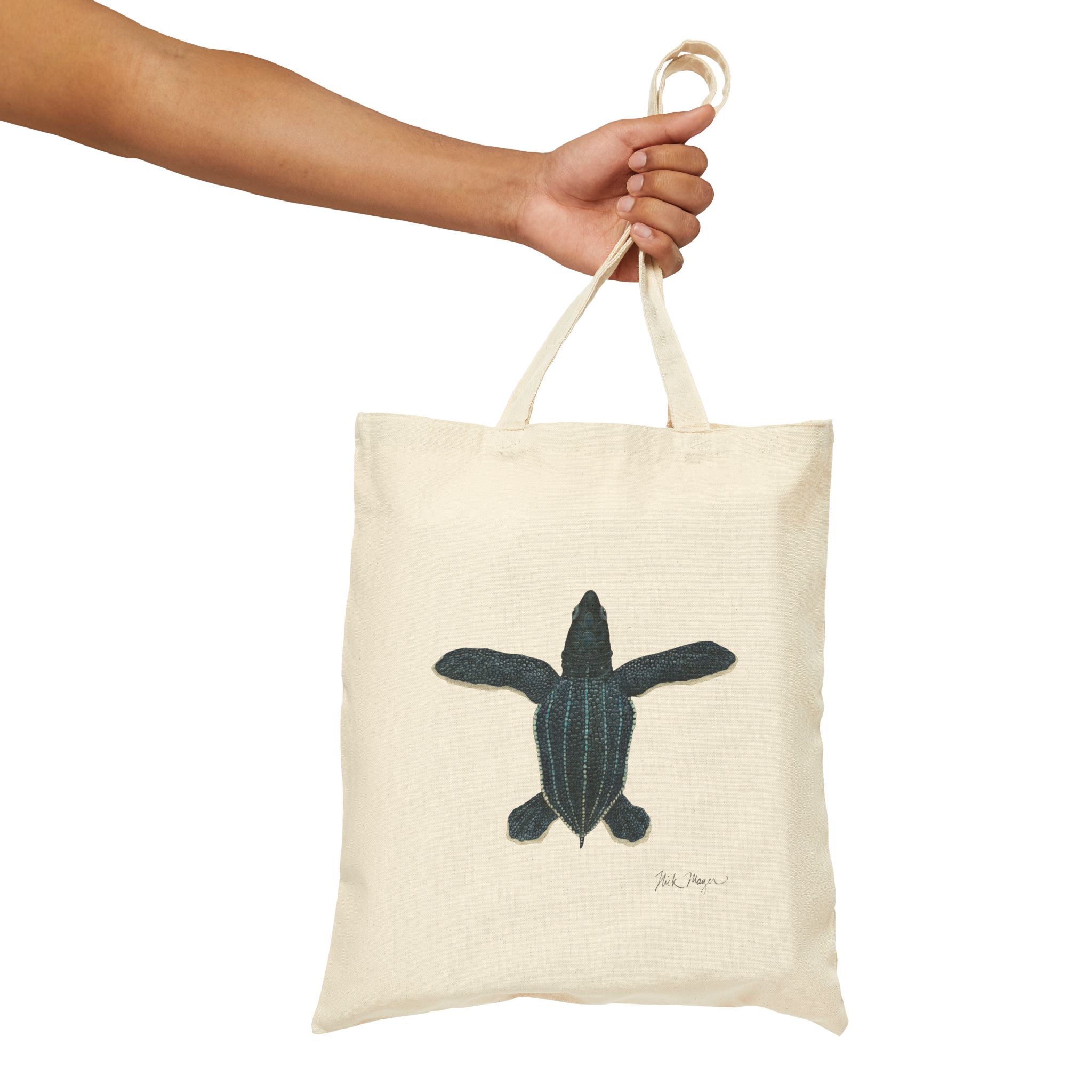 Leatherback Sea Turtle Hatchling Cotton Canvas Tote Bag