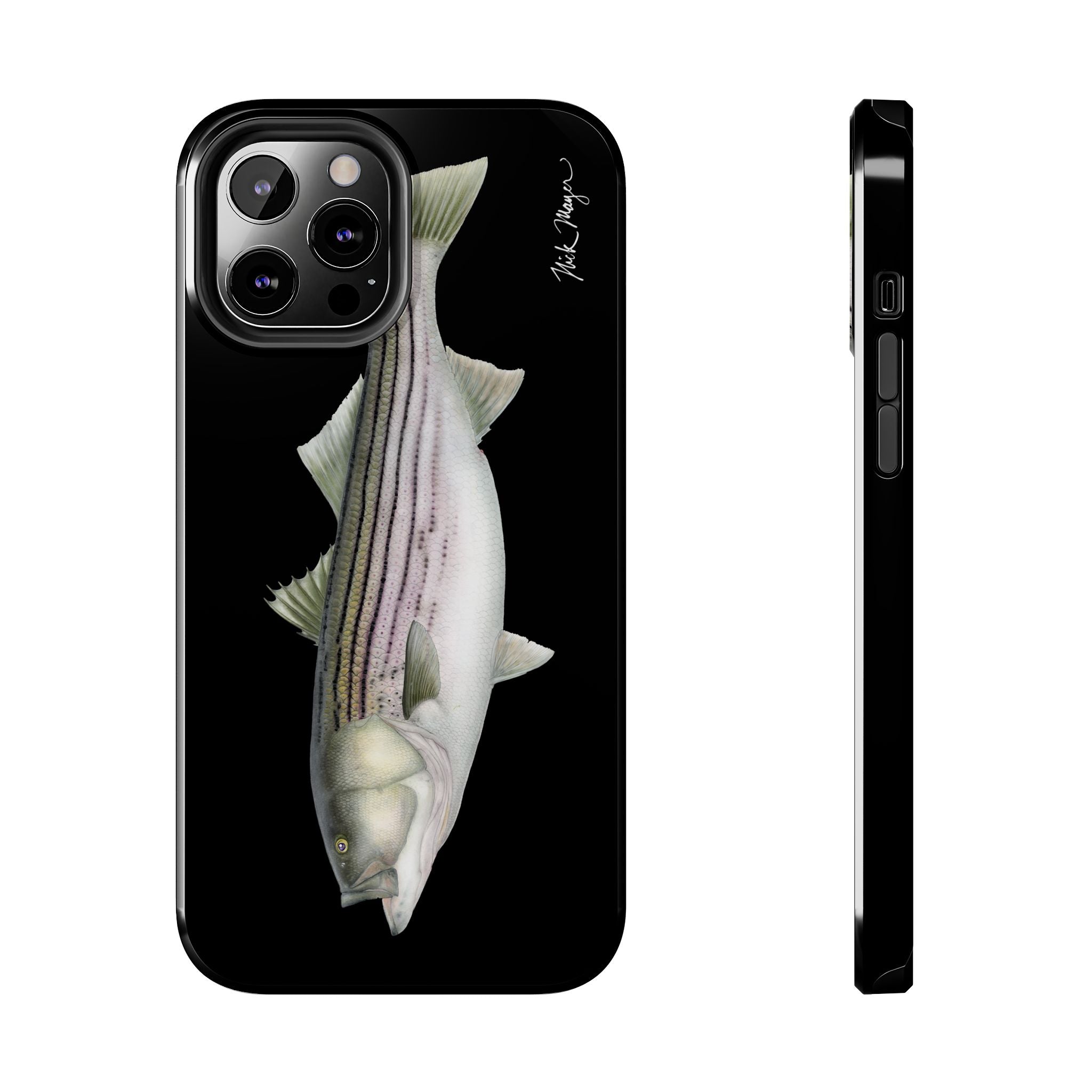 30 lb Striper - Black Phone Case (iPhone)