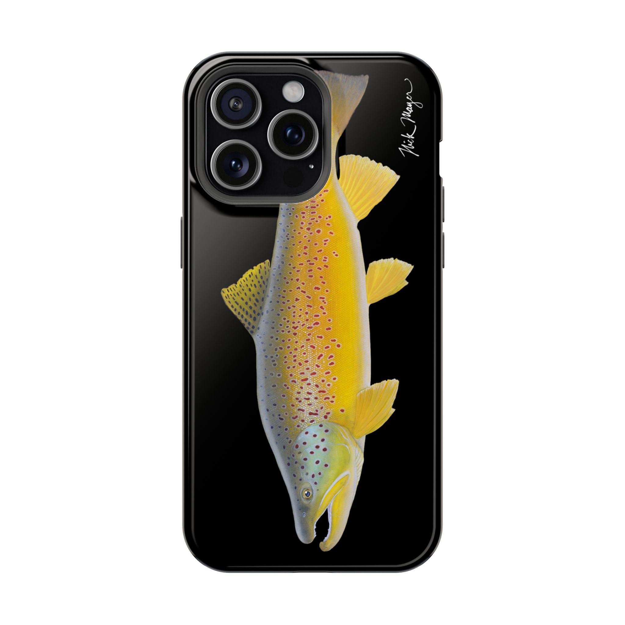 Brown Trout 3 Black MagSafe iPhone Case