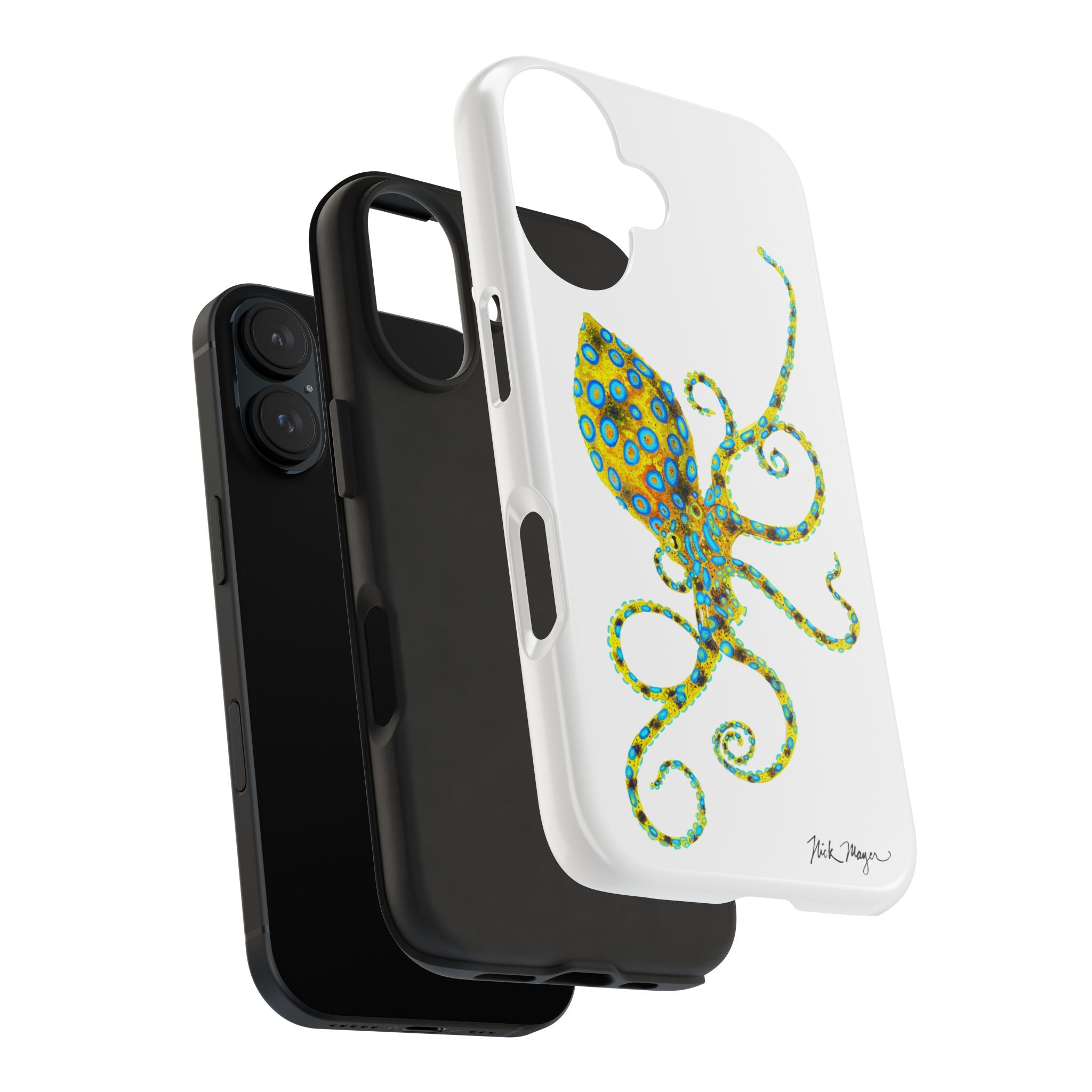 Blue Ringed Octopus White Phone Case (iPhone)