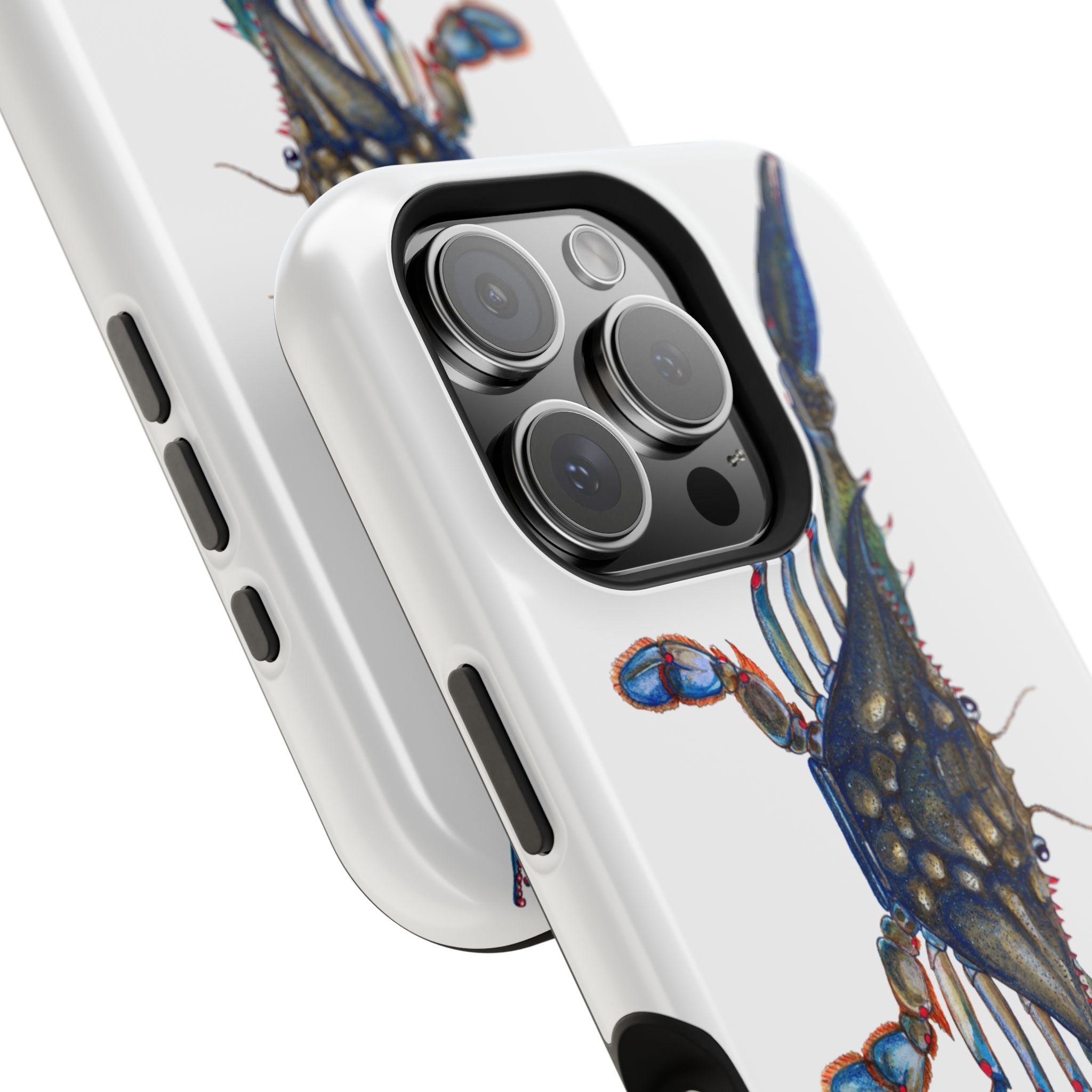 Blue Crab MagSafe White iPhone Case
