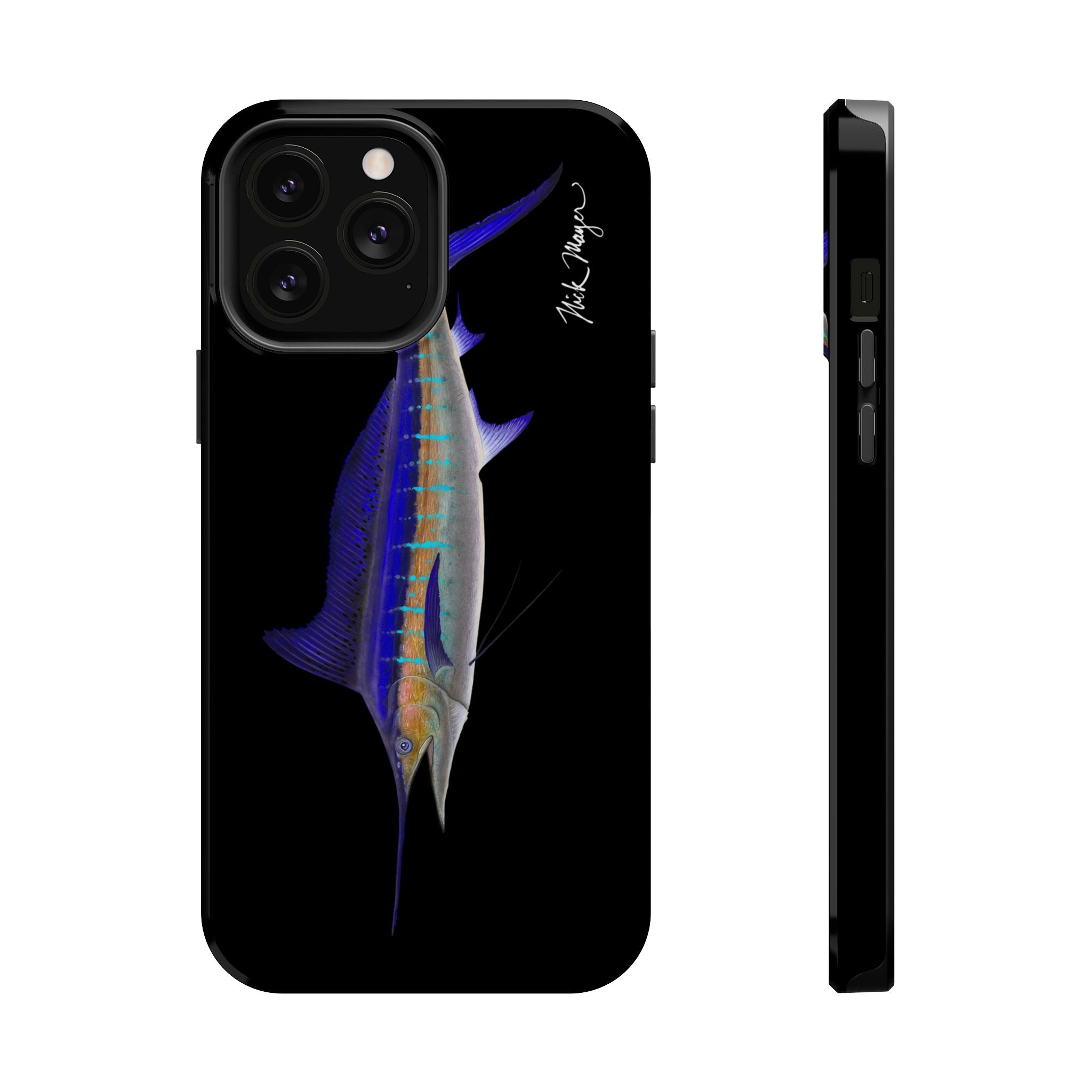 Striped Marlin MagSafe Black iPhone Case