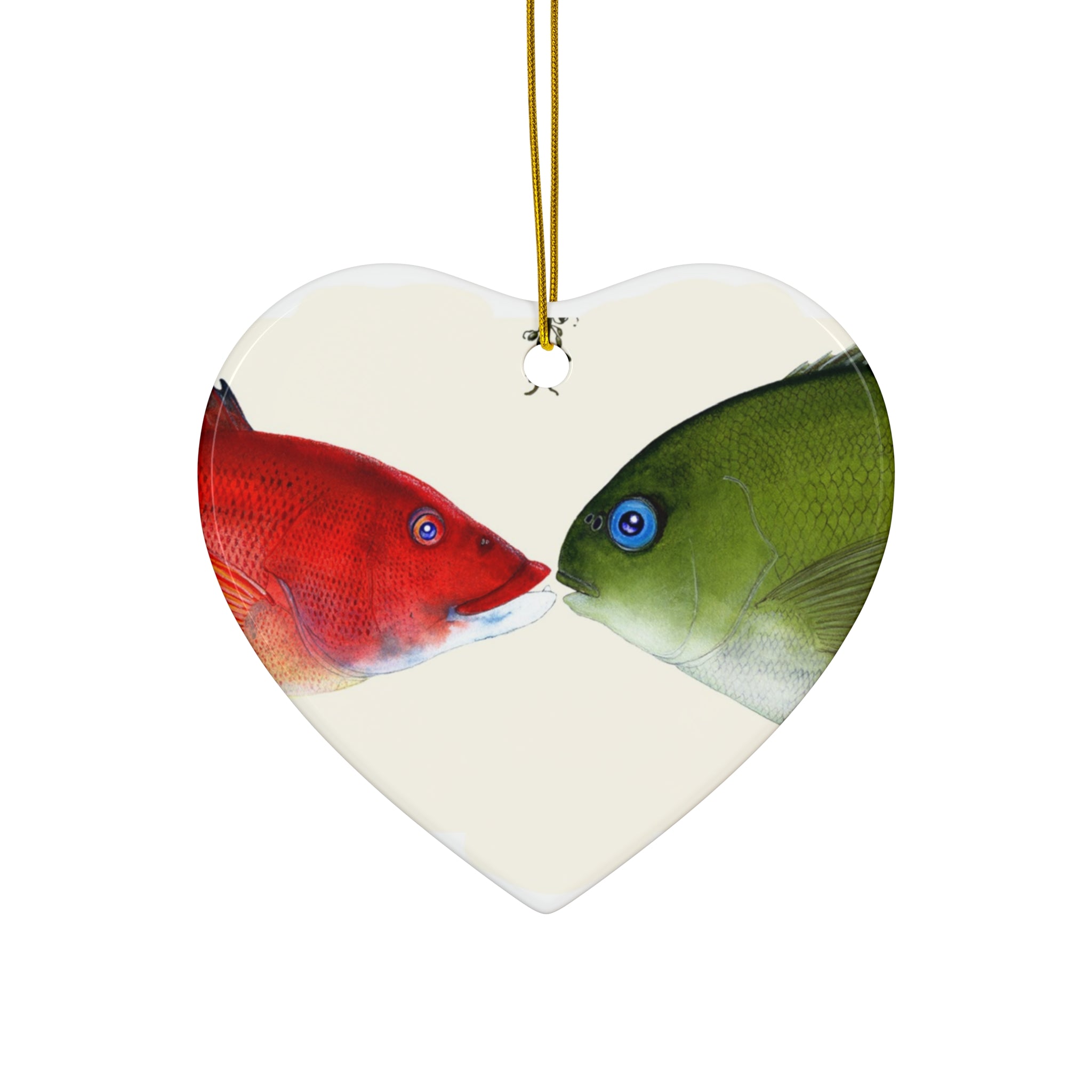 Holiday Kisses Ceramic Ornament