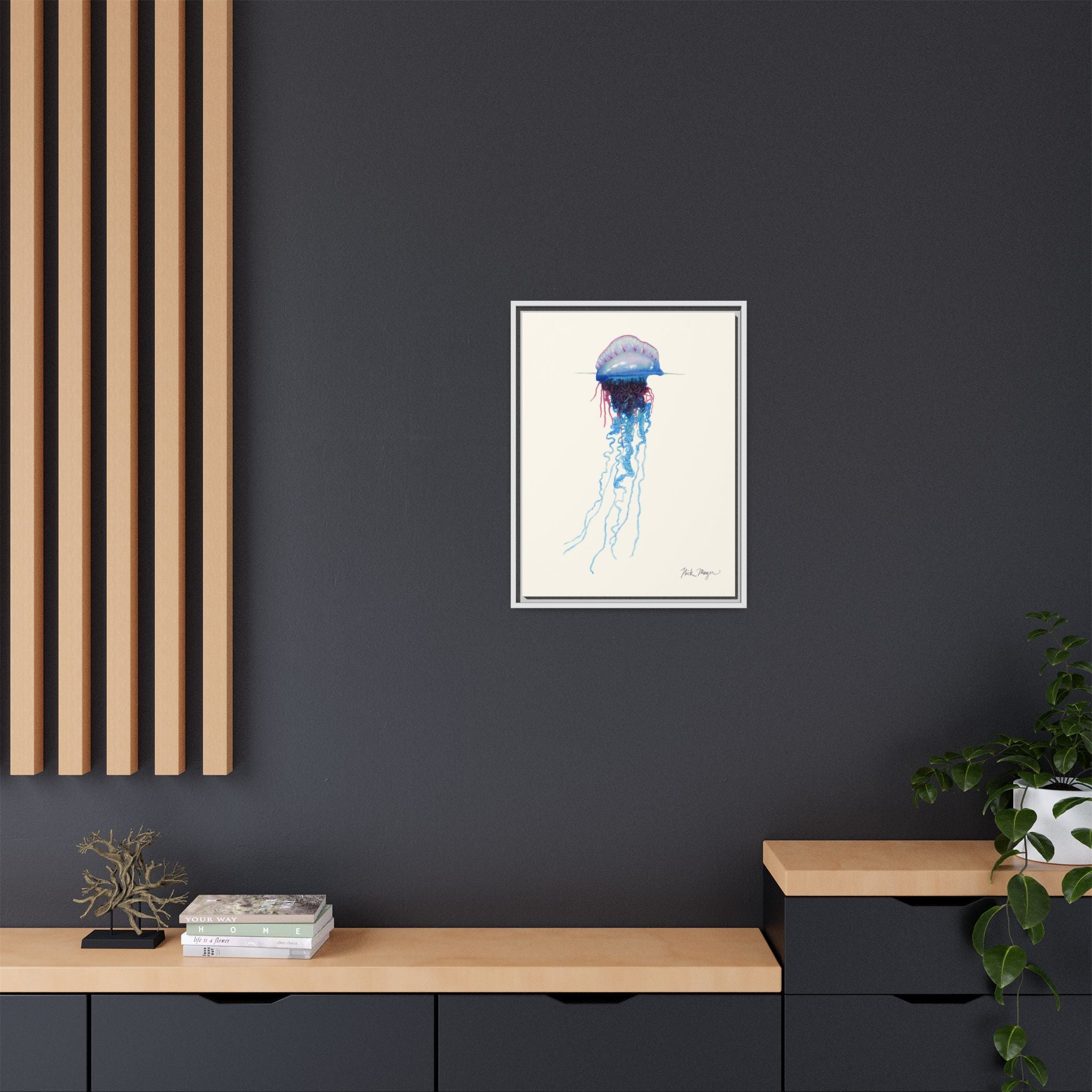 Portuguese Man O' War Framed Canvas Print Printify