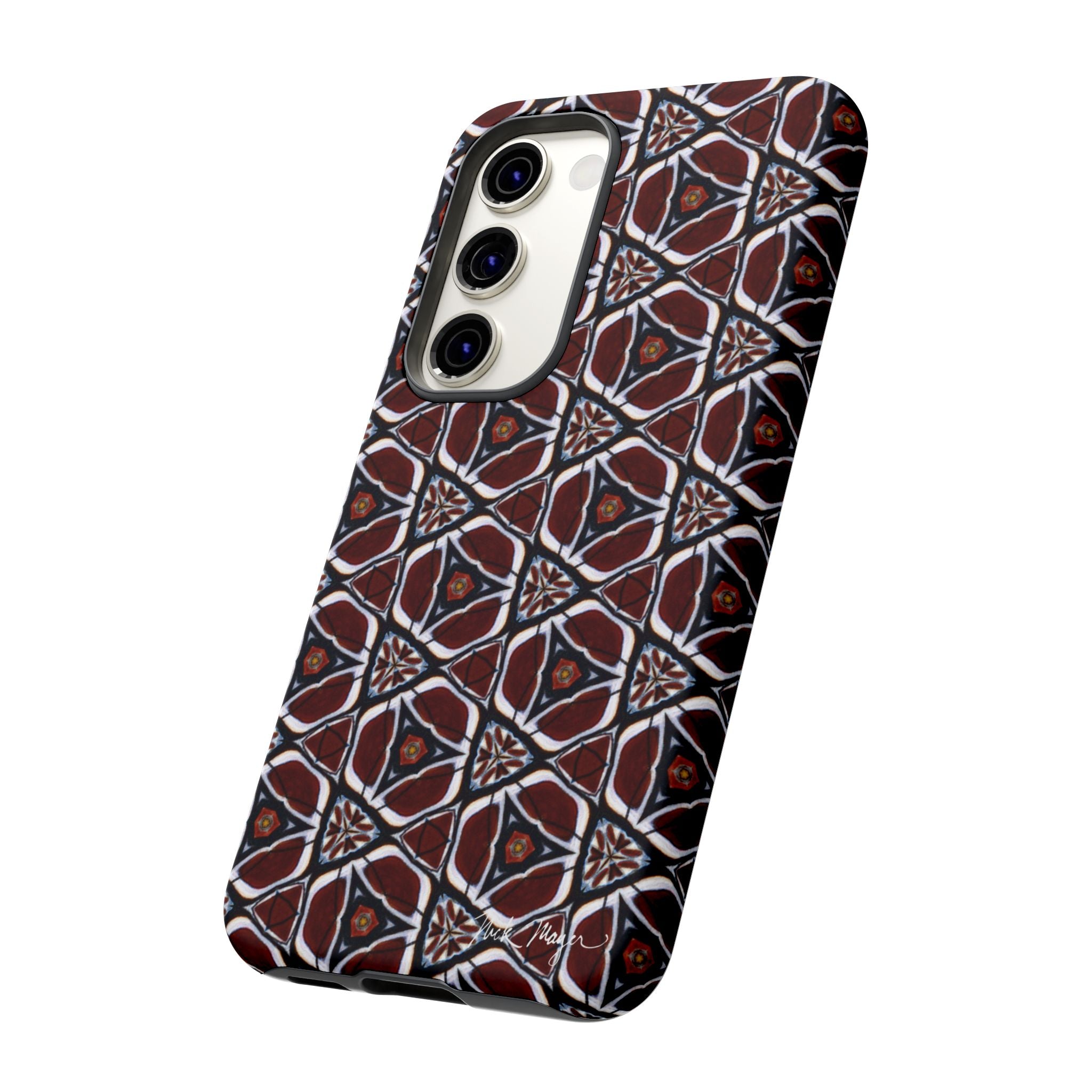 Maroon Butterfly Pattern Phone Case (Samsung)