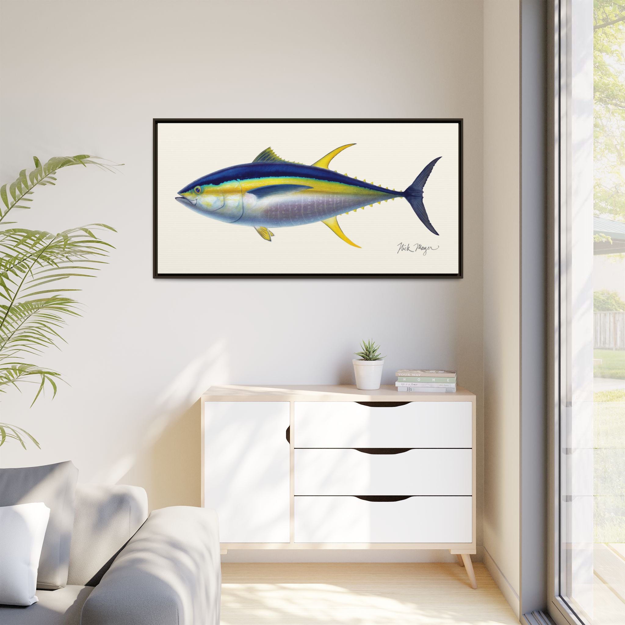 Yellowfin Tuna Framed Canvas Print