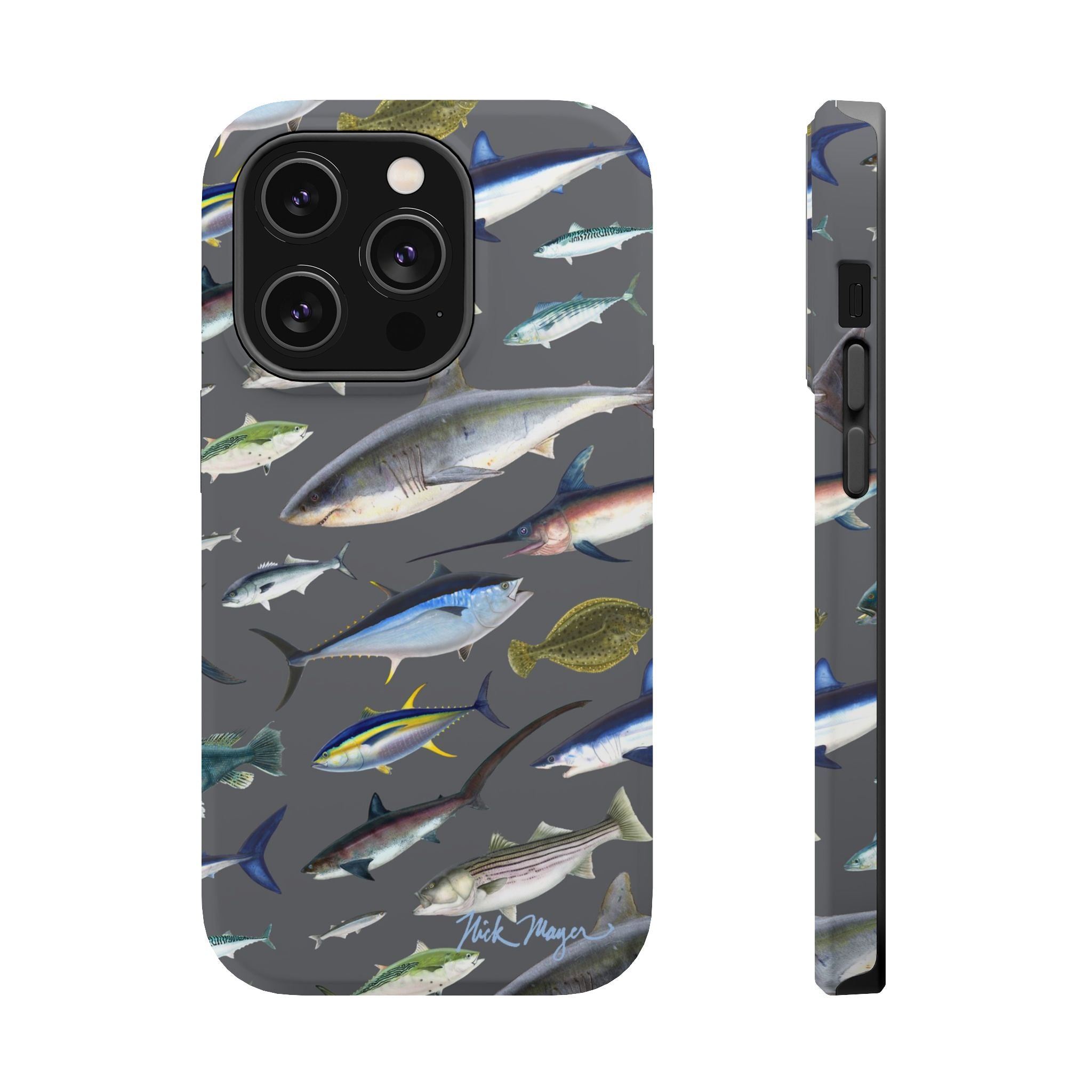 New England Offshore Fish Grey MagSafe iPhone Case