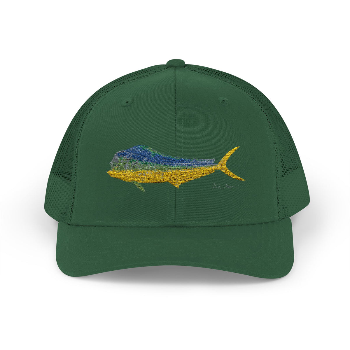 Bull Mahi Embroidered Snapback Trucker Hat Printify