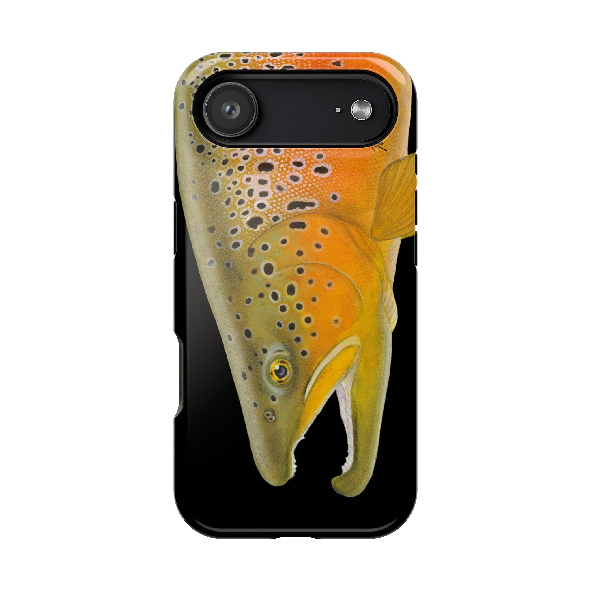 Brown Trout 2 Black MagSafe iPhone Case