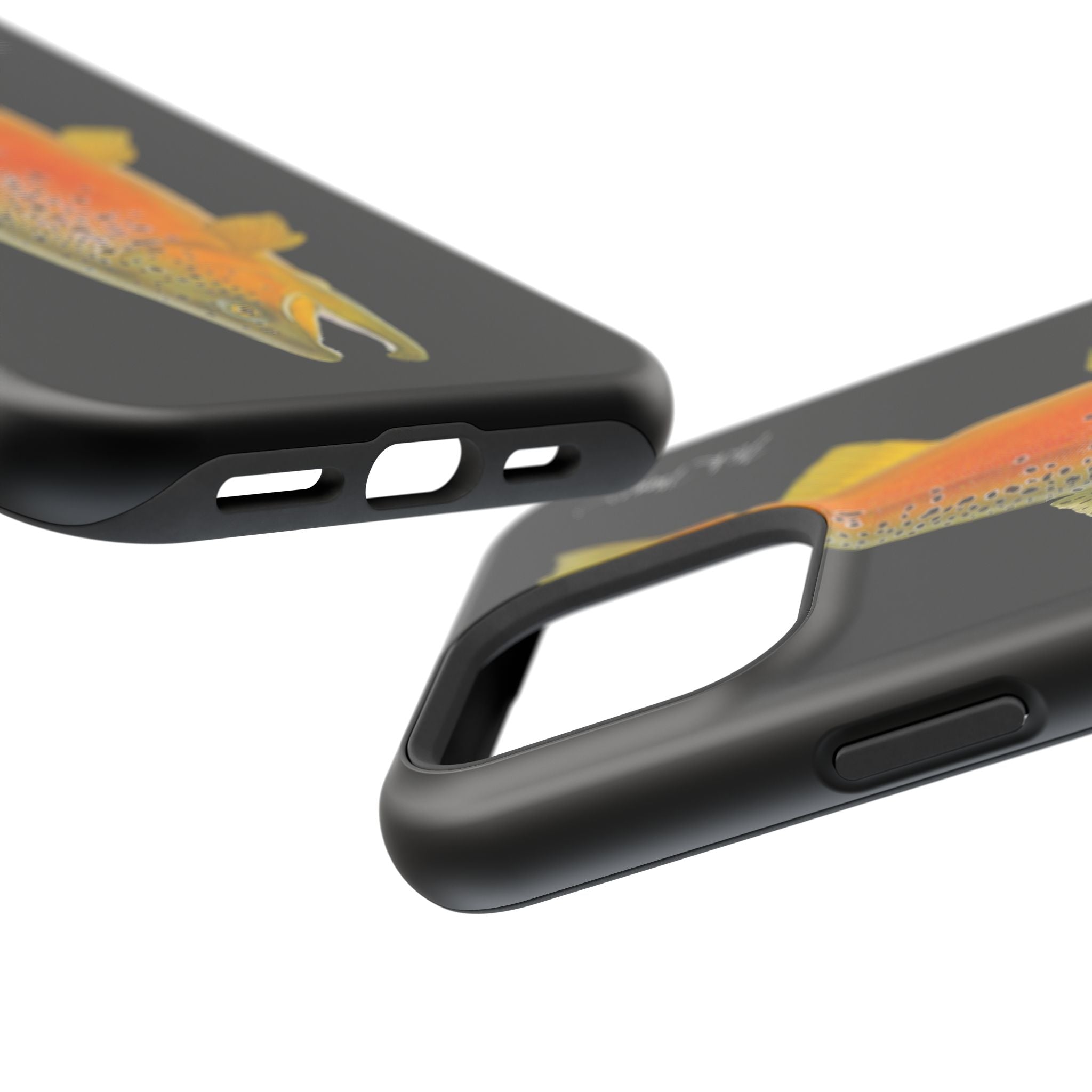 Brown Trout 2 Black MagSafe iPhone Case, NEW for Holiday 2025!
