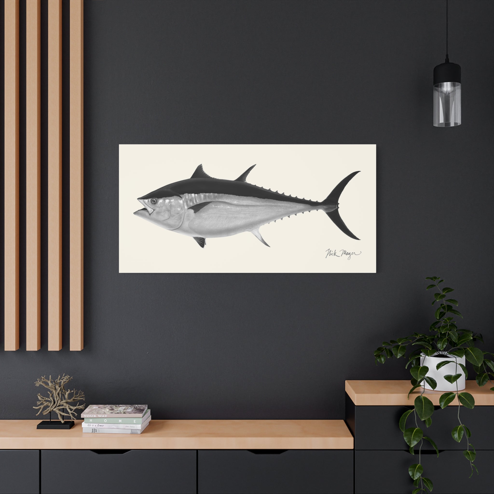 Black and White Giant Bluefin Tuna II Canvas Print