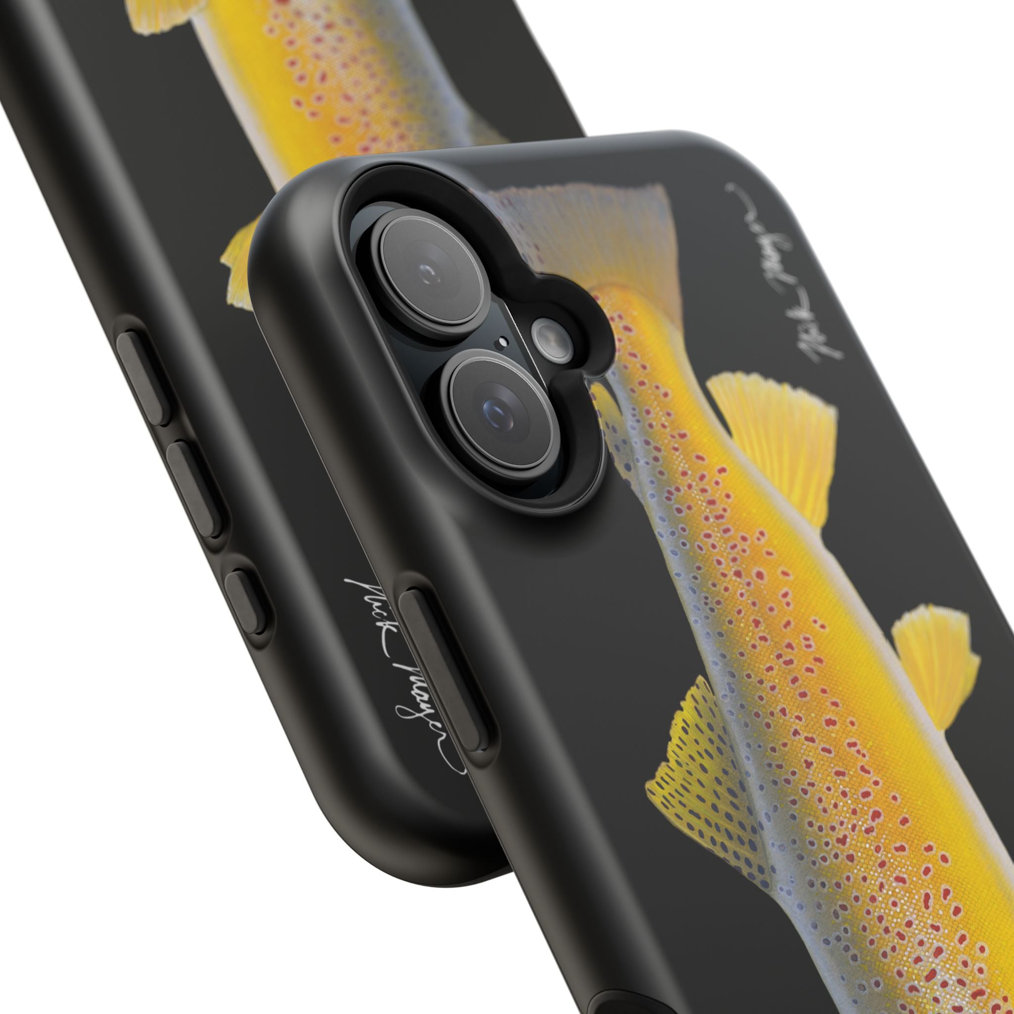 Brown Trout 3 Black MagSafe iPhone Case
