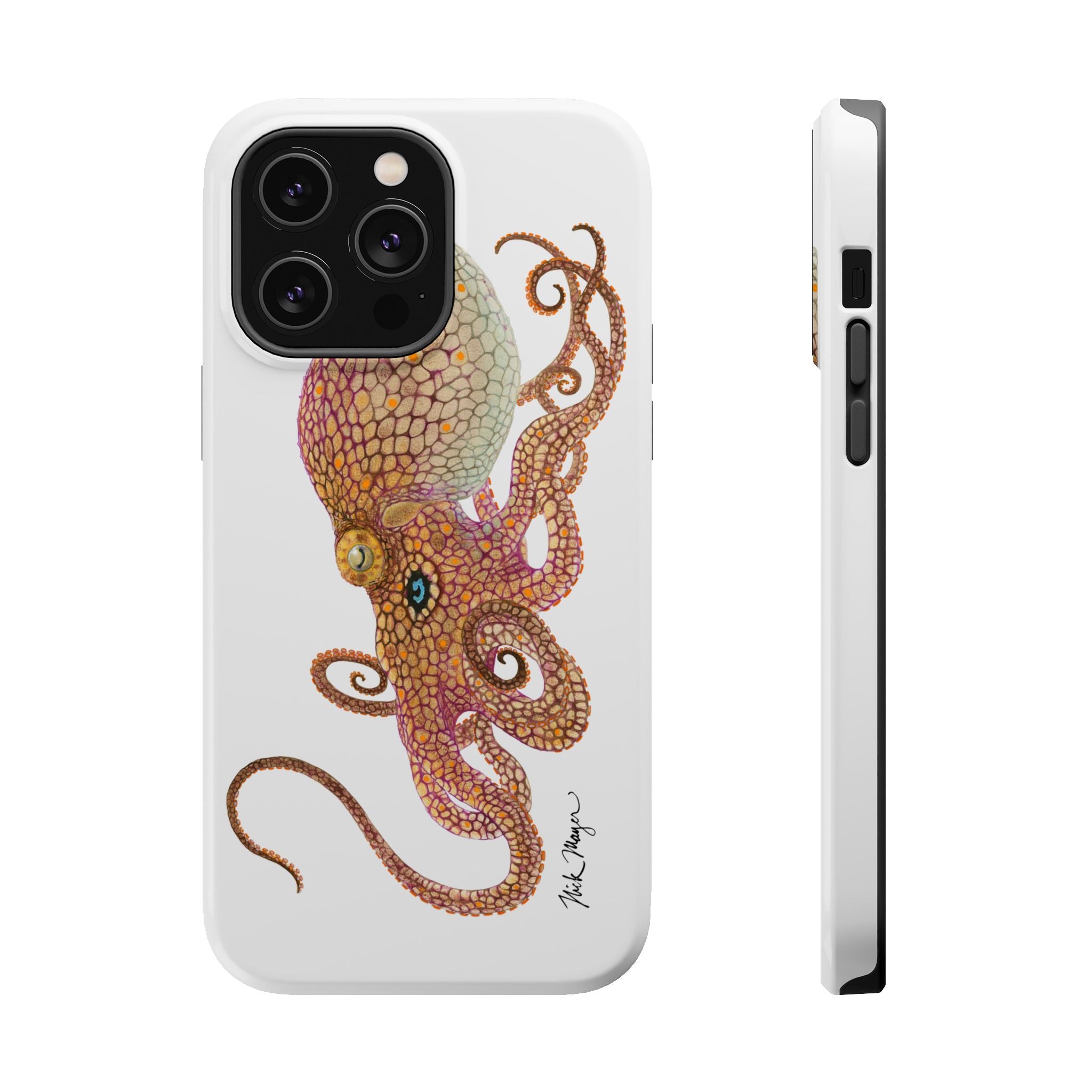 Two Spot Octopus MagSafe White iPhone Case