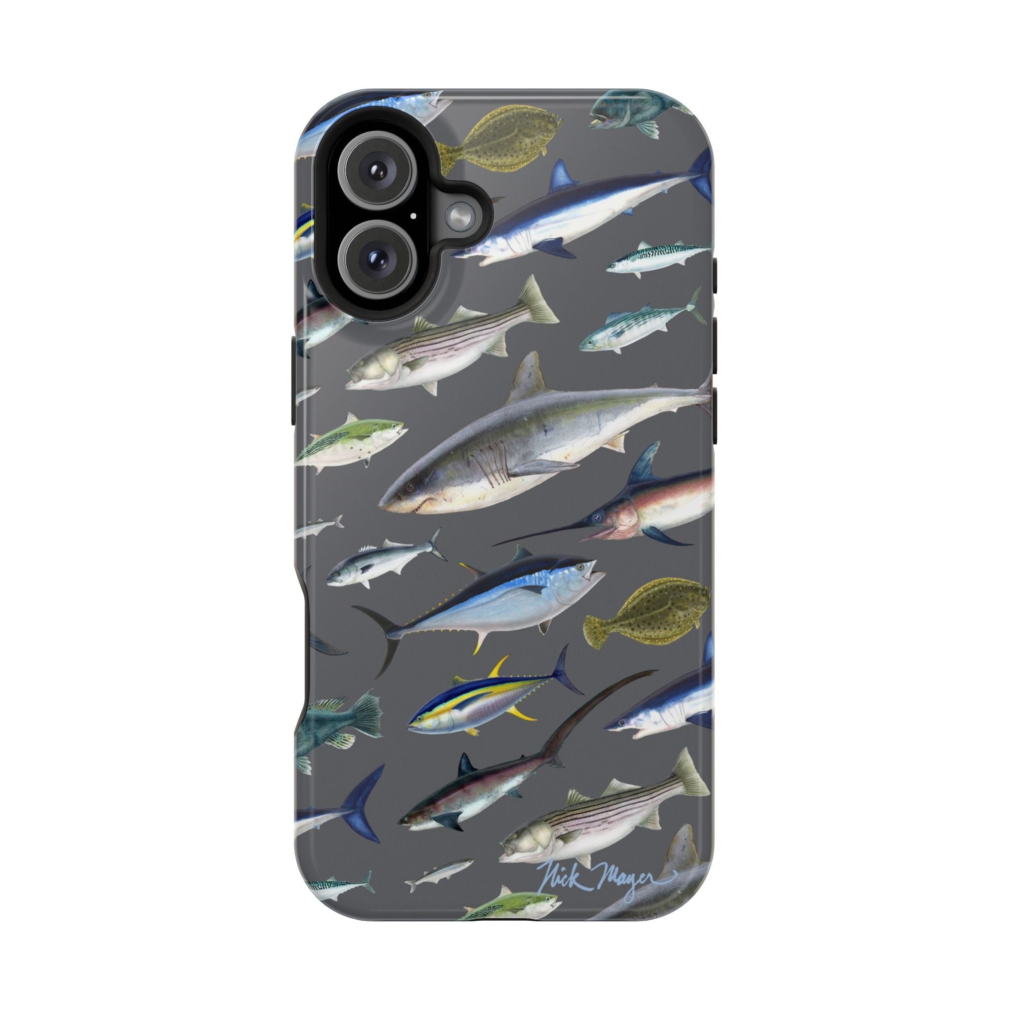 New England Offshore Fish Grey MagSafe iPhone Case
