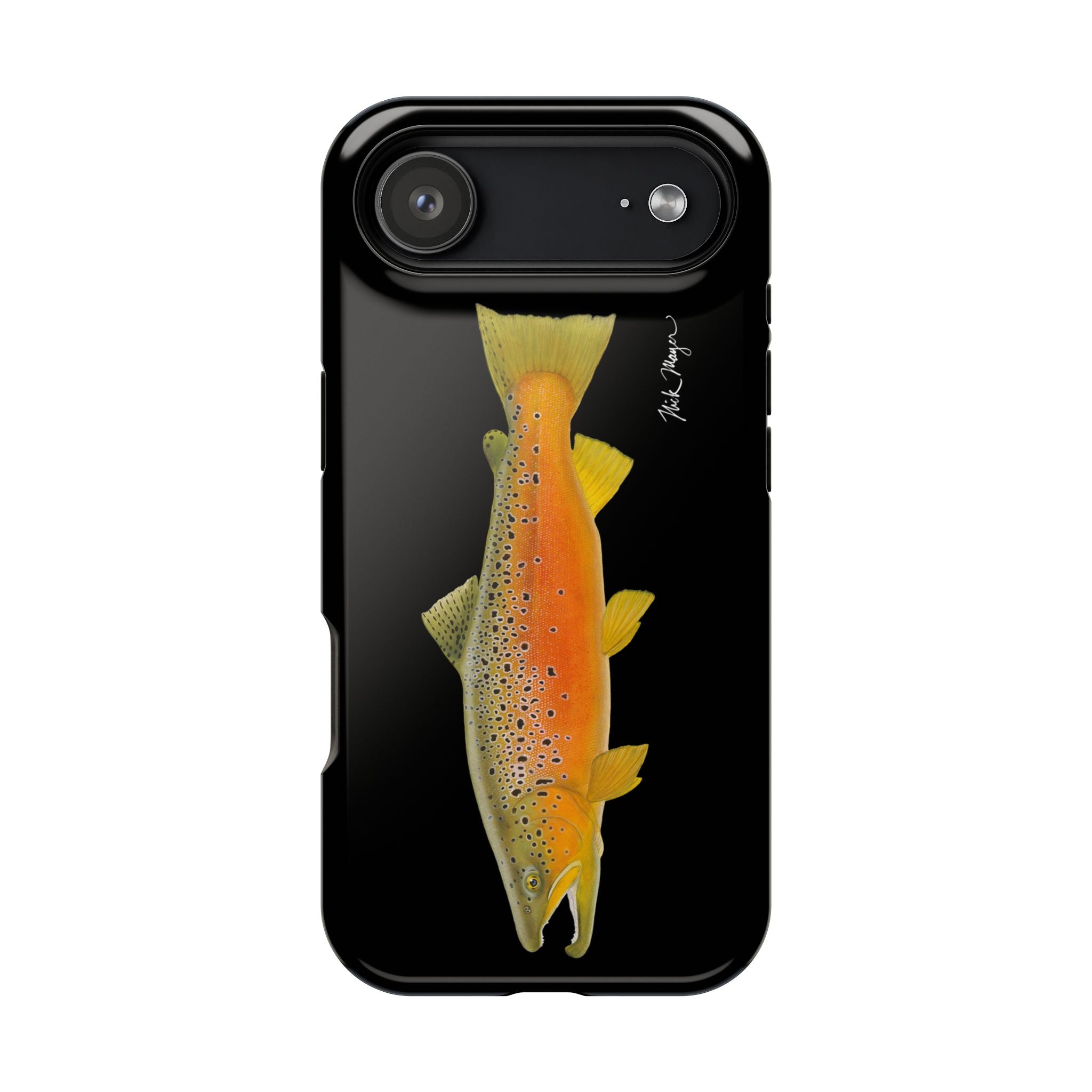 Brown Trout 2 Black MagSafe iPhone Case, NEW for Holiday 2025!