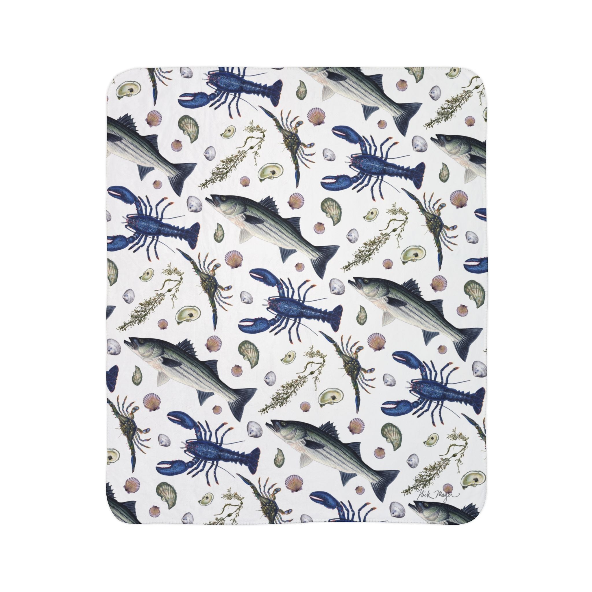 NE Sealife Super Soft Sherpa Blanket