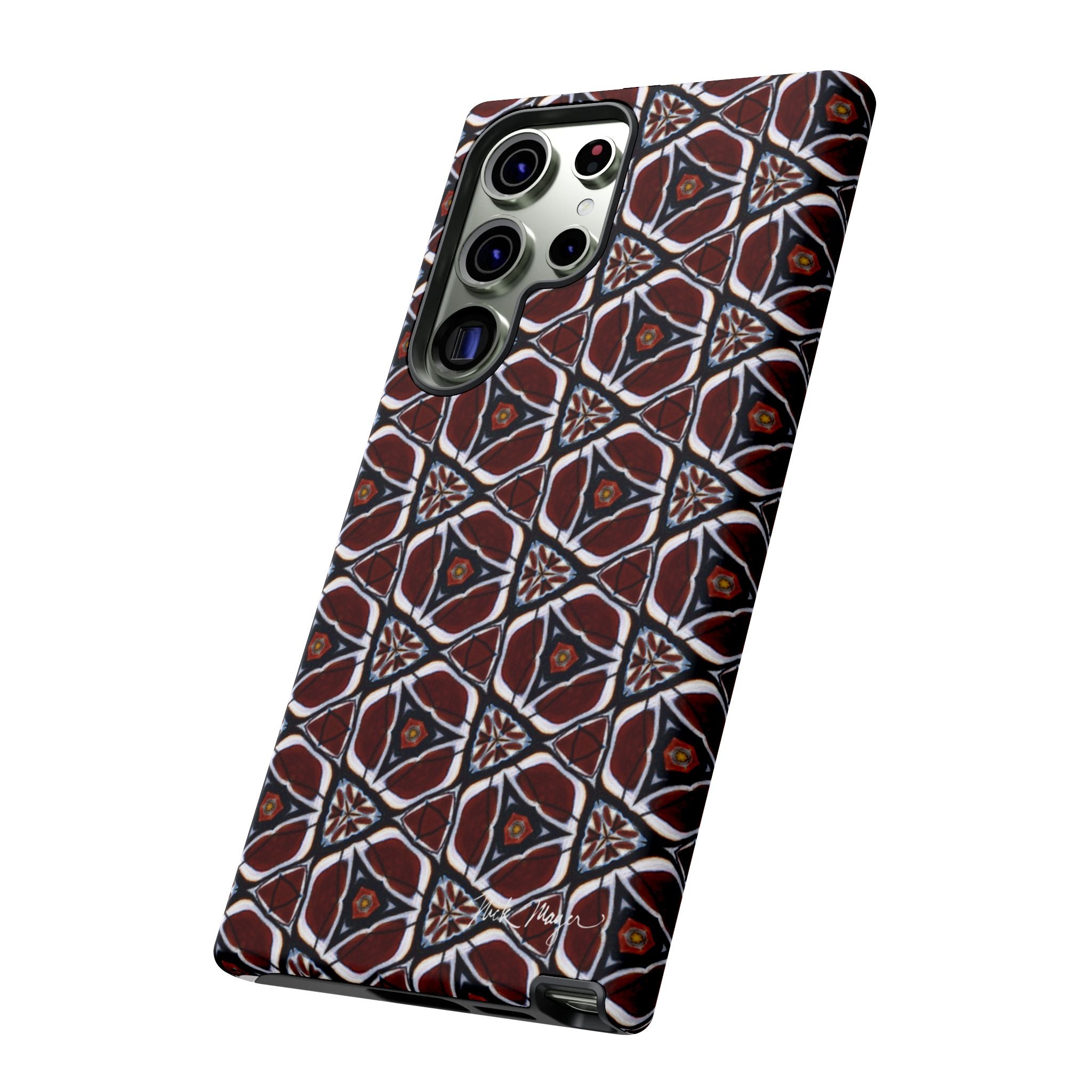 Maroon Butterfly Pattern Phone Case (Samsung)