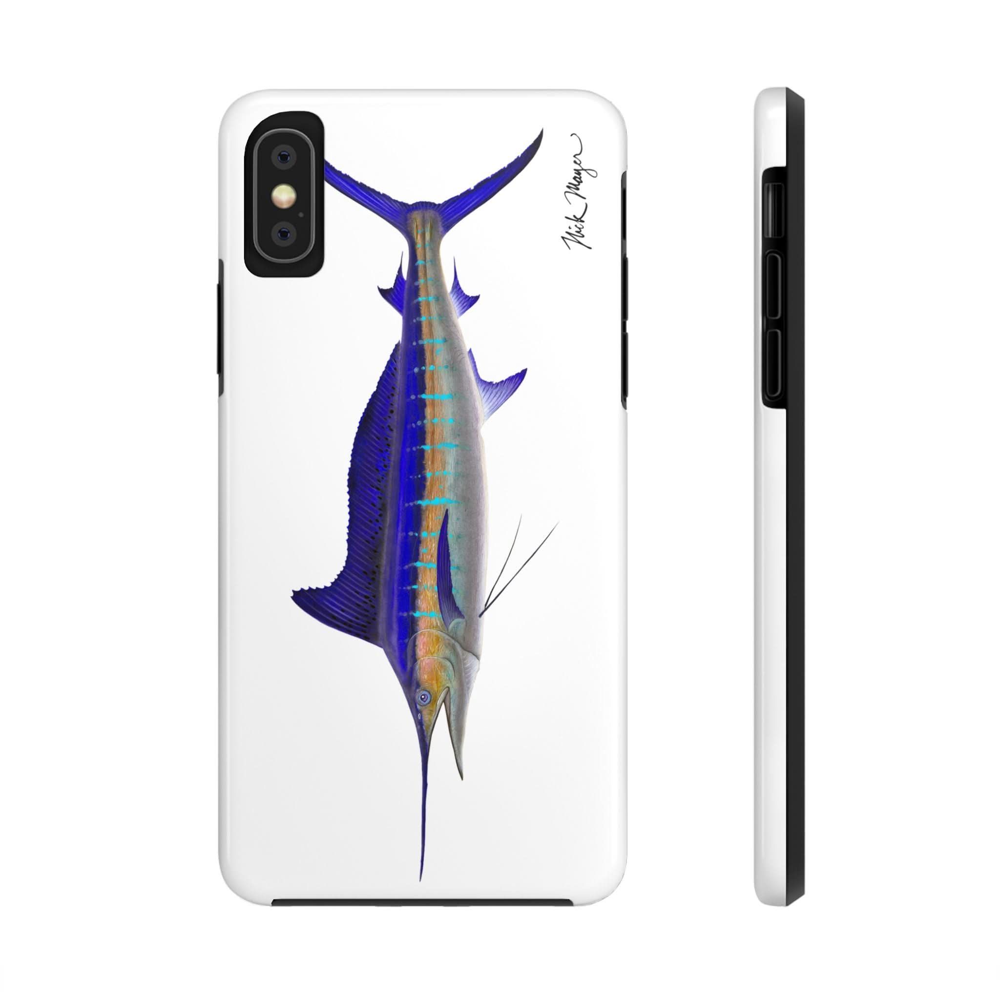 Striped Marlin White Phone Case (iPhone)