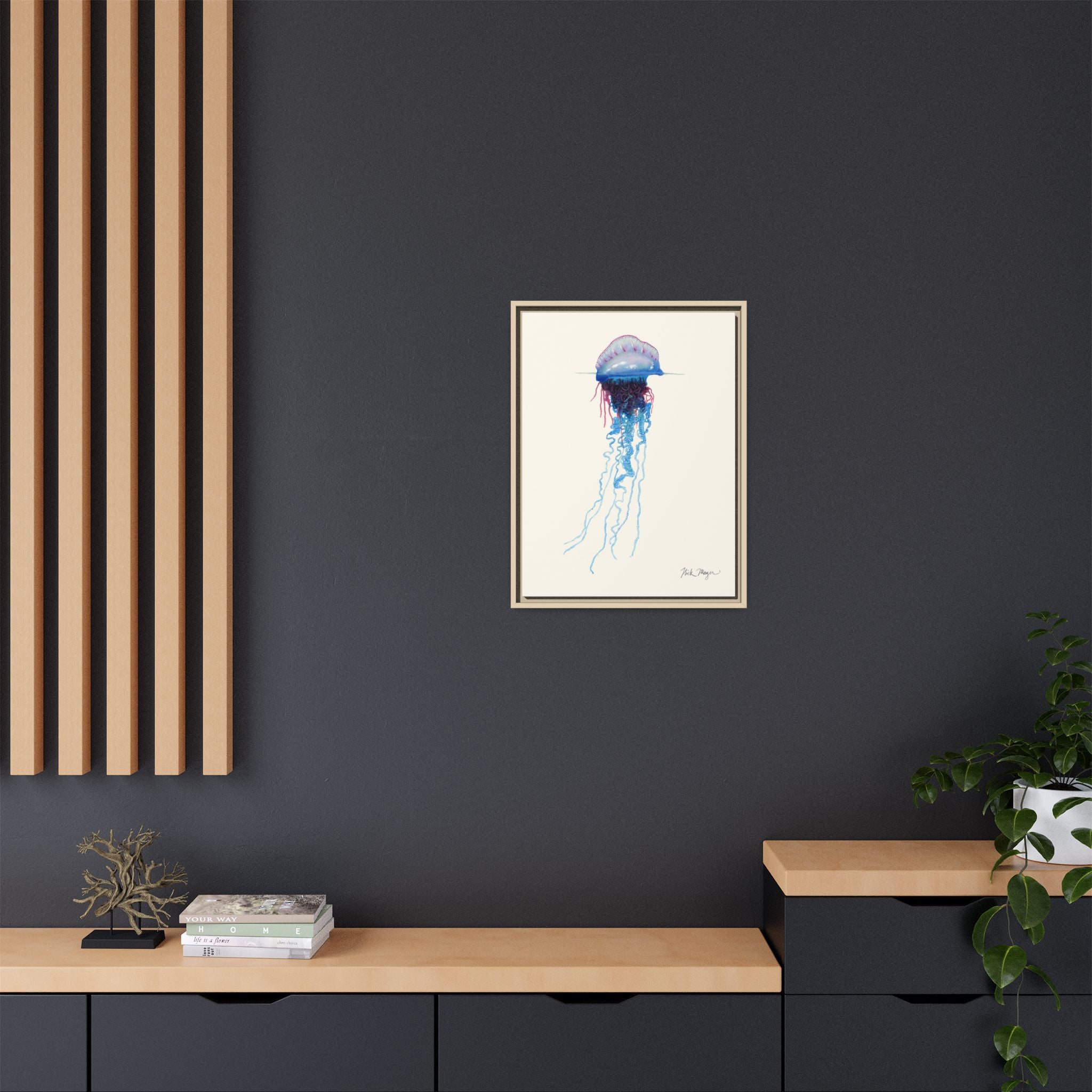 Portuguese Man O' War Framed Canvas Print Printify